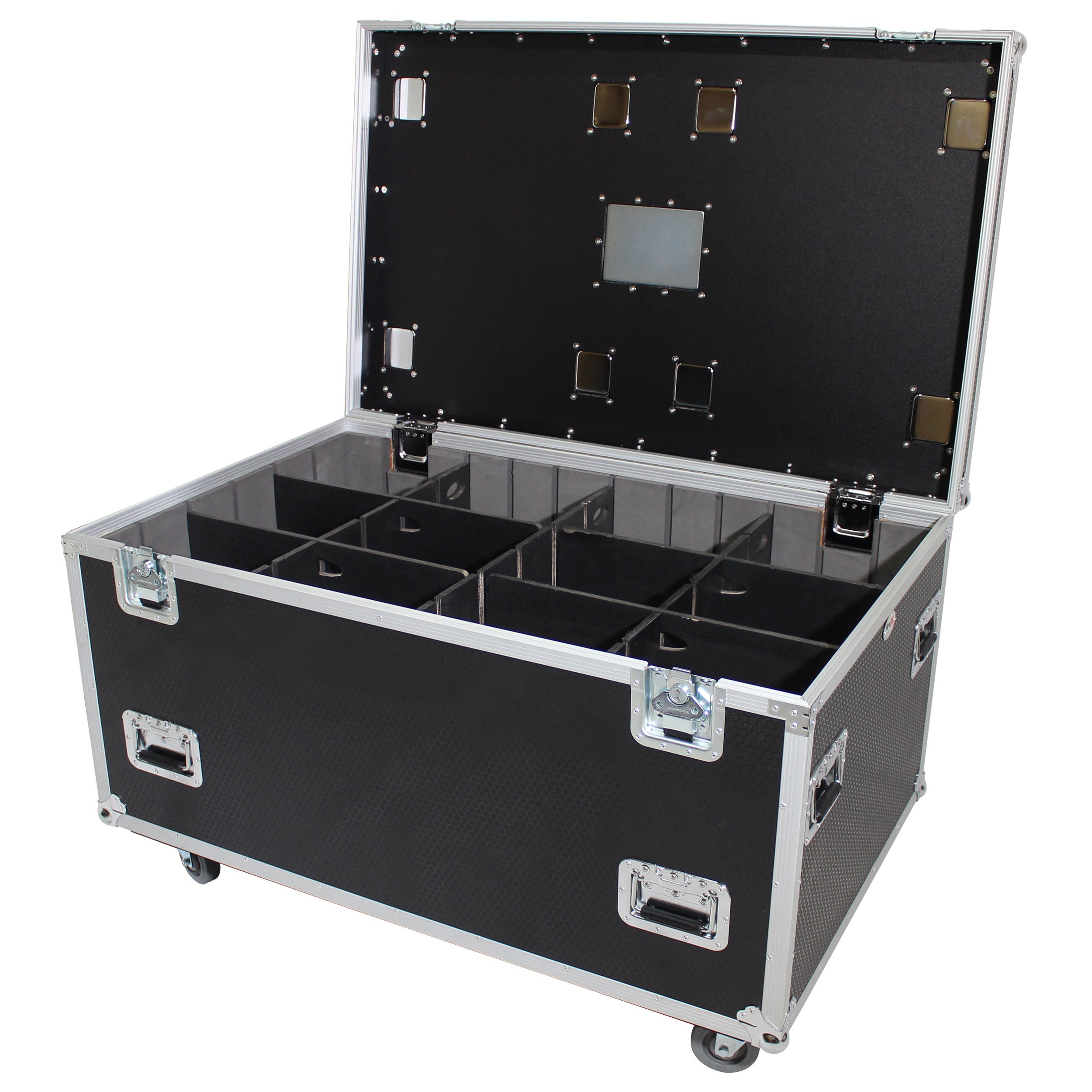 TruckPax Utility ATA Flight Case Truck Storage Road Case with Dividers Tray and 4" in casters – 48"x30"x30" Ext
