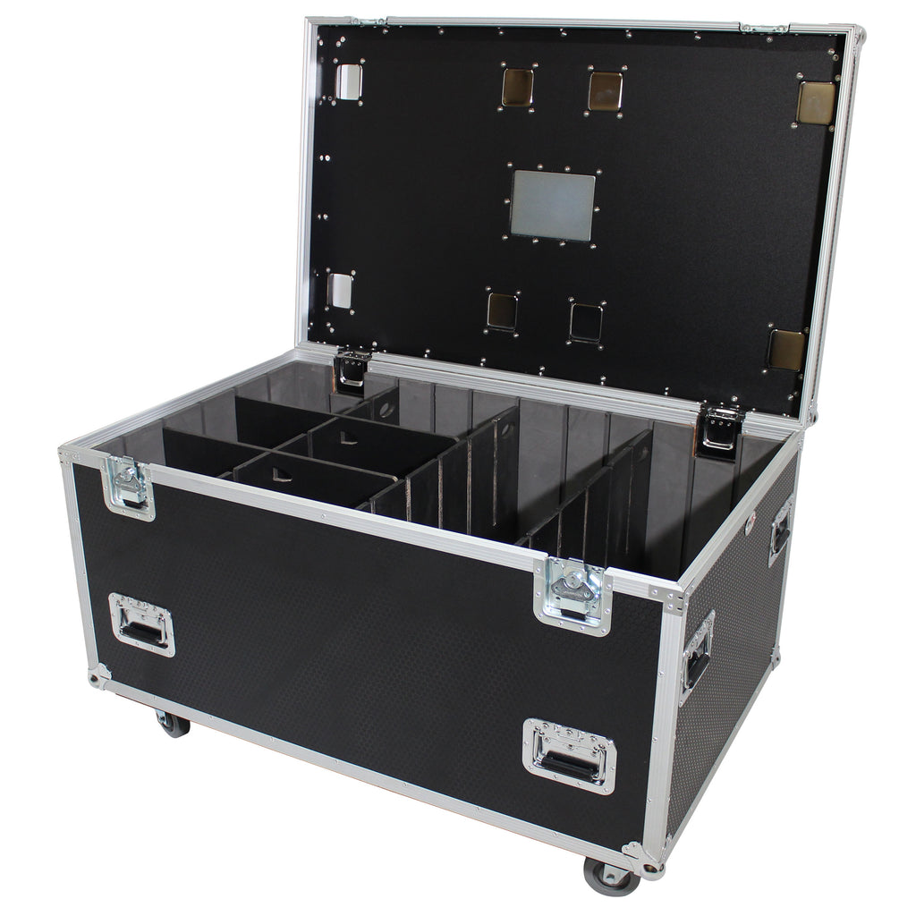TruckPax Utility ATA Flight Case Truck Storage Road Case with Dividers Tray and 4" in casters – 48"x30"x30" Ext