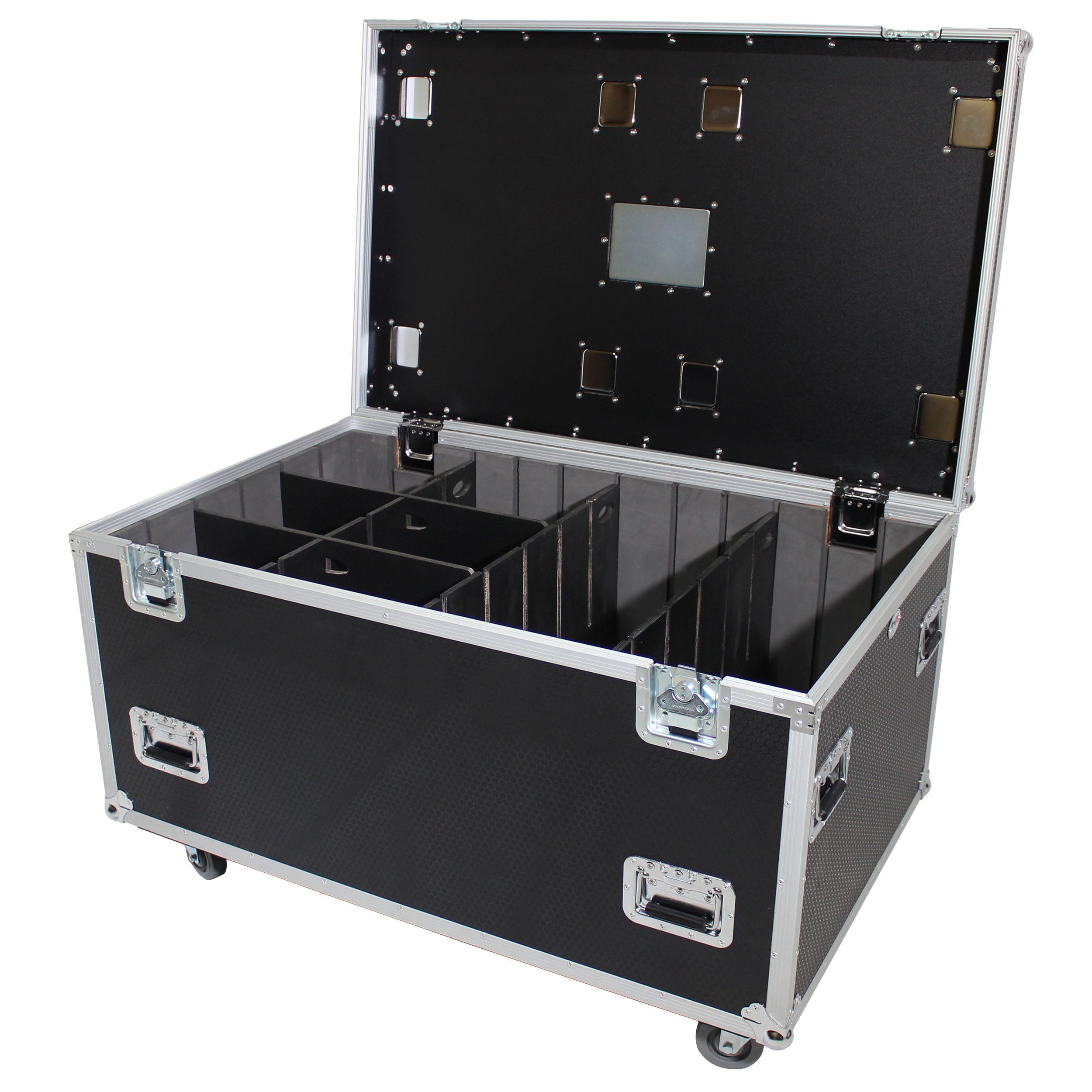 TruckPax Utility ATA Flight Case Truck Storage Road Case with Dividers Tray and 4" in casters – 48"x30"x30" Ext