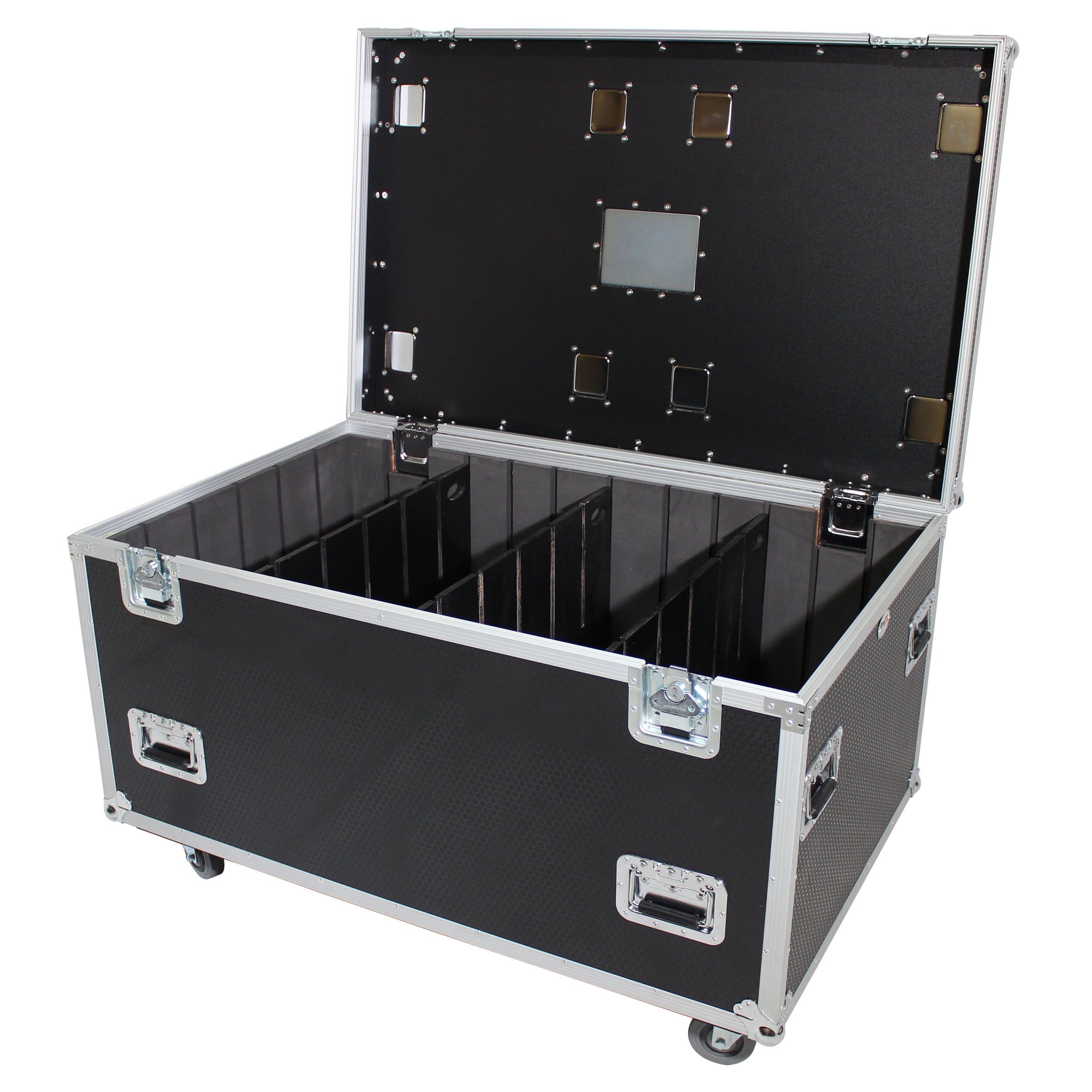 TruckPax Utility ATA Flight Case Truck Storage Road Case with Dividers Tray and 4" in casters – 48"x30"x30" Ext
