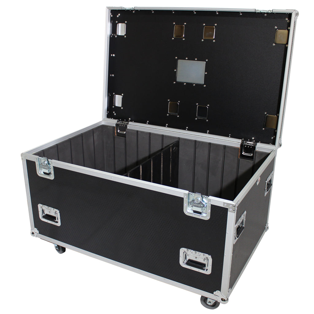 TruckPax Utility ATA Flight Case Truck Storage Road Case with Dividers Tray and 4" in casters – 48"x30"x30" Ext