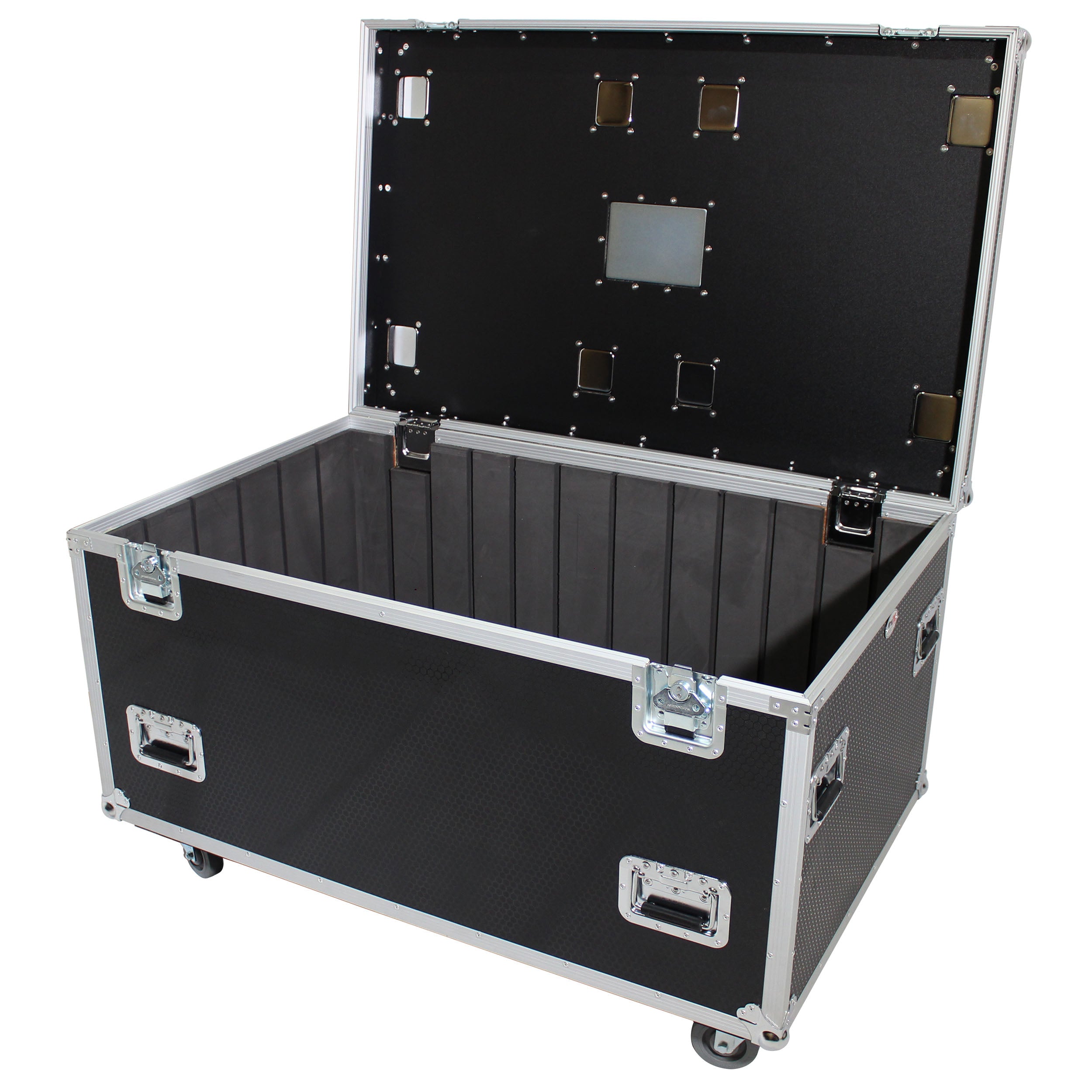 TruckPax Utility ATA Flight Case Truck Storage Road Case with Dividers Tray and 4" in casters – 48"x30"x30" Ext