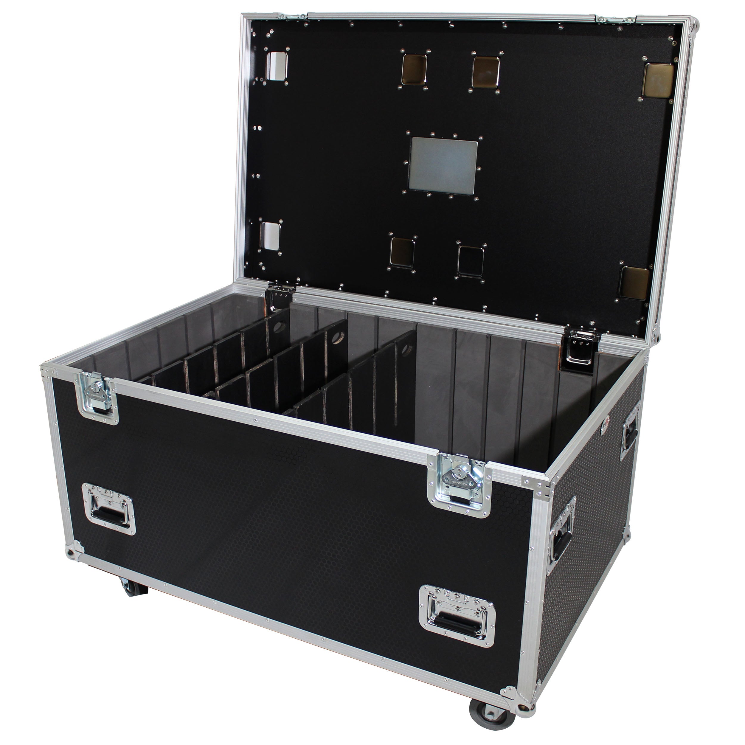 TruckPax Utility ATA Flight Case Truck Storage Road Case with Dividers Tray and 4" in casters – 48"x30"x30" Ext