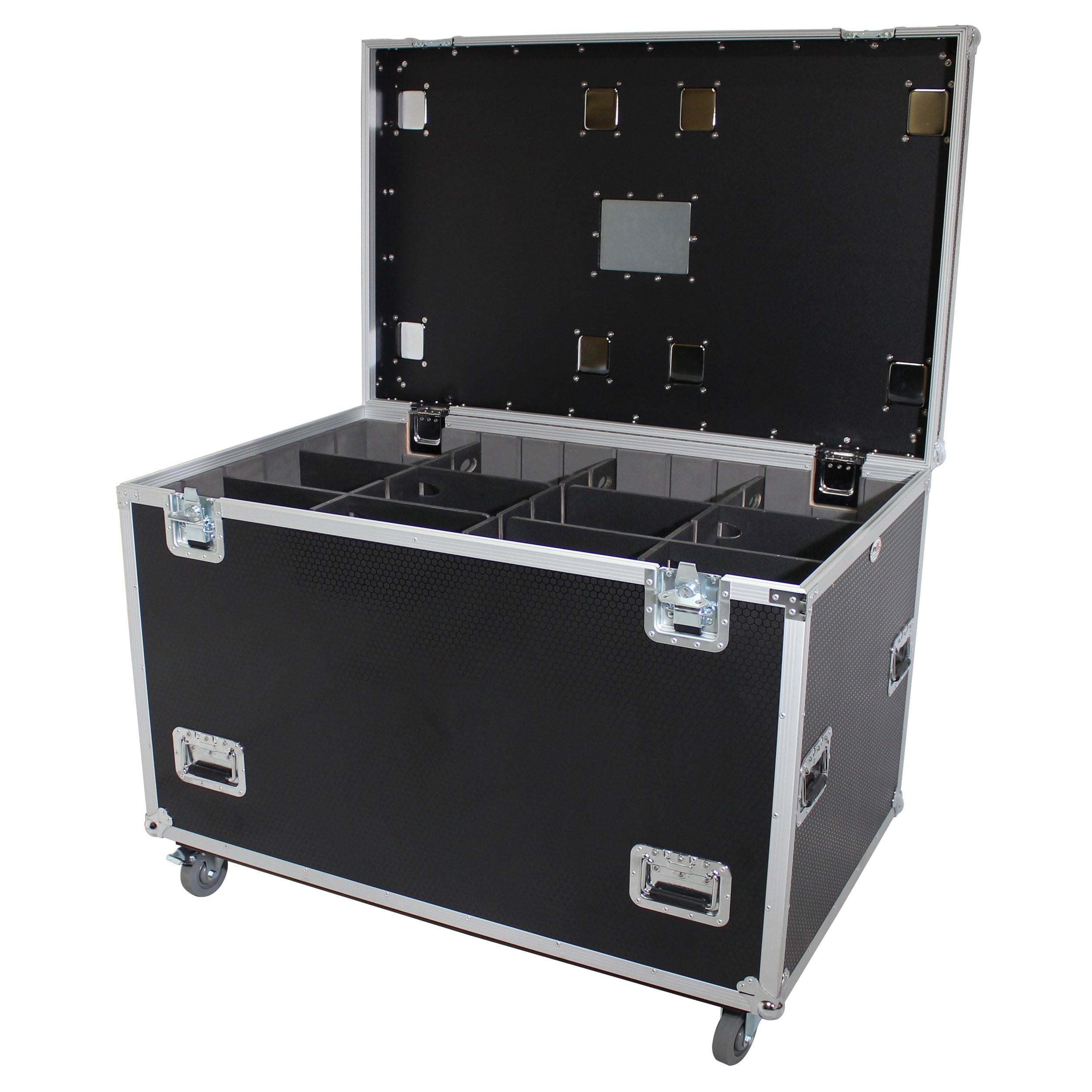 TruckPax Utility ATA Flight Case Truck Storage Road Case with Dividers Tray and 4" in casters – 48"x30"x36" Ext