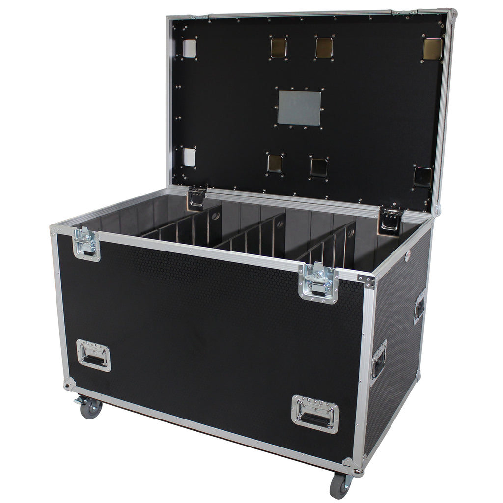TruckPax Utility ATA Flight Case Truck Storage Road Case with Dividers Tray and 4" in casters – 48"x30"x36" Ext