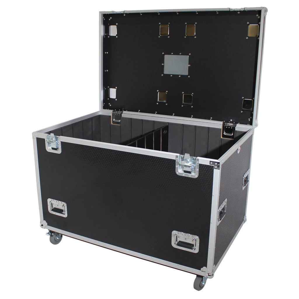 TruckPax Utility ATA Flight Case Truck Storage Road Case with Dividers Tray and 4" in casters – 48"x30"x36" Ext