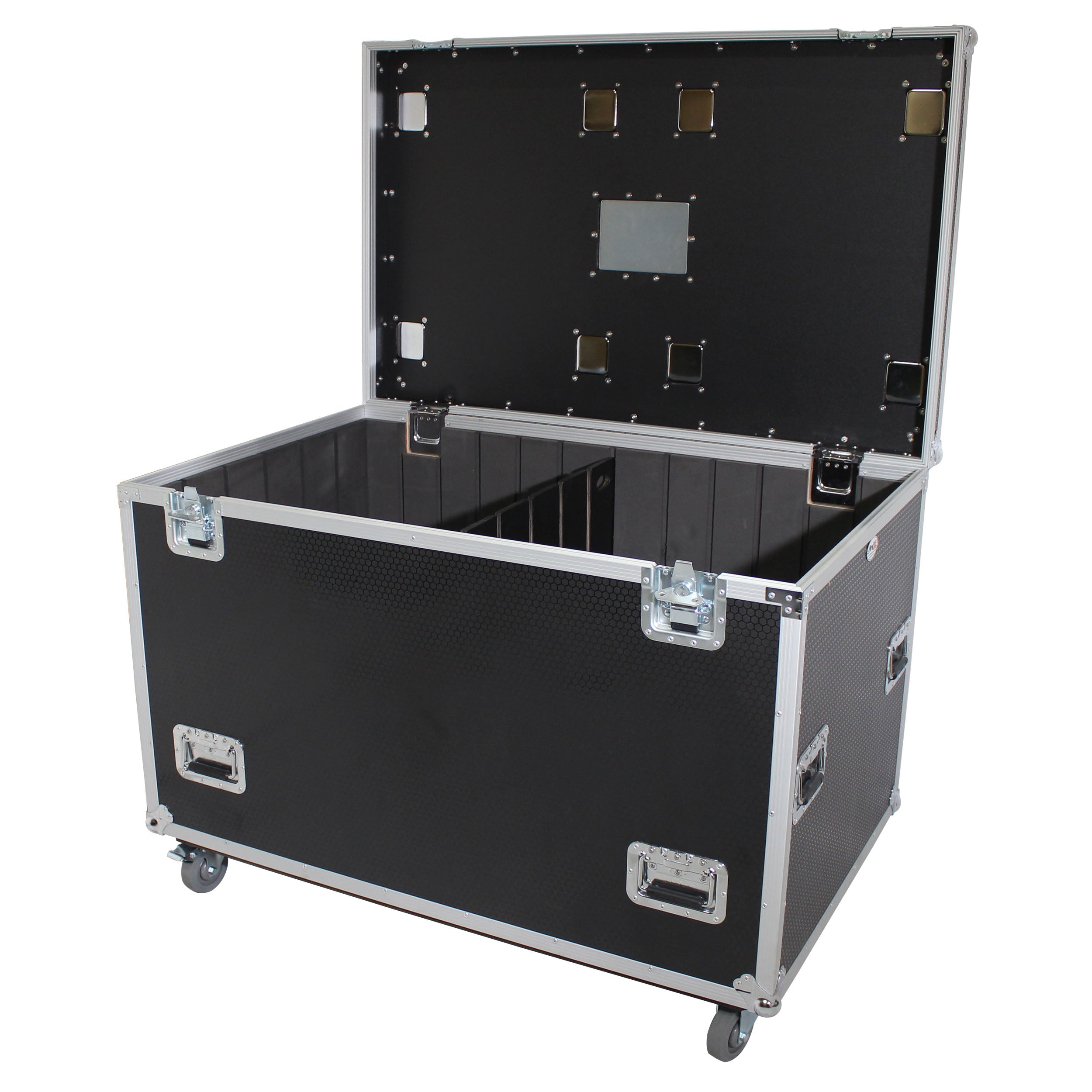 TruckPax Utility ATA Flight Case Truck Storage Road Case with Dividers Tray and 4" in casters – 48"x30"x36" Ext