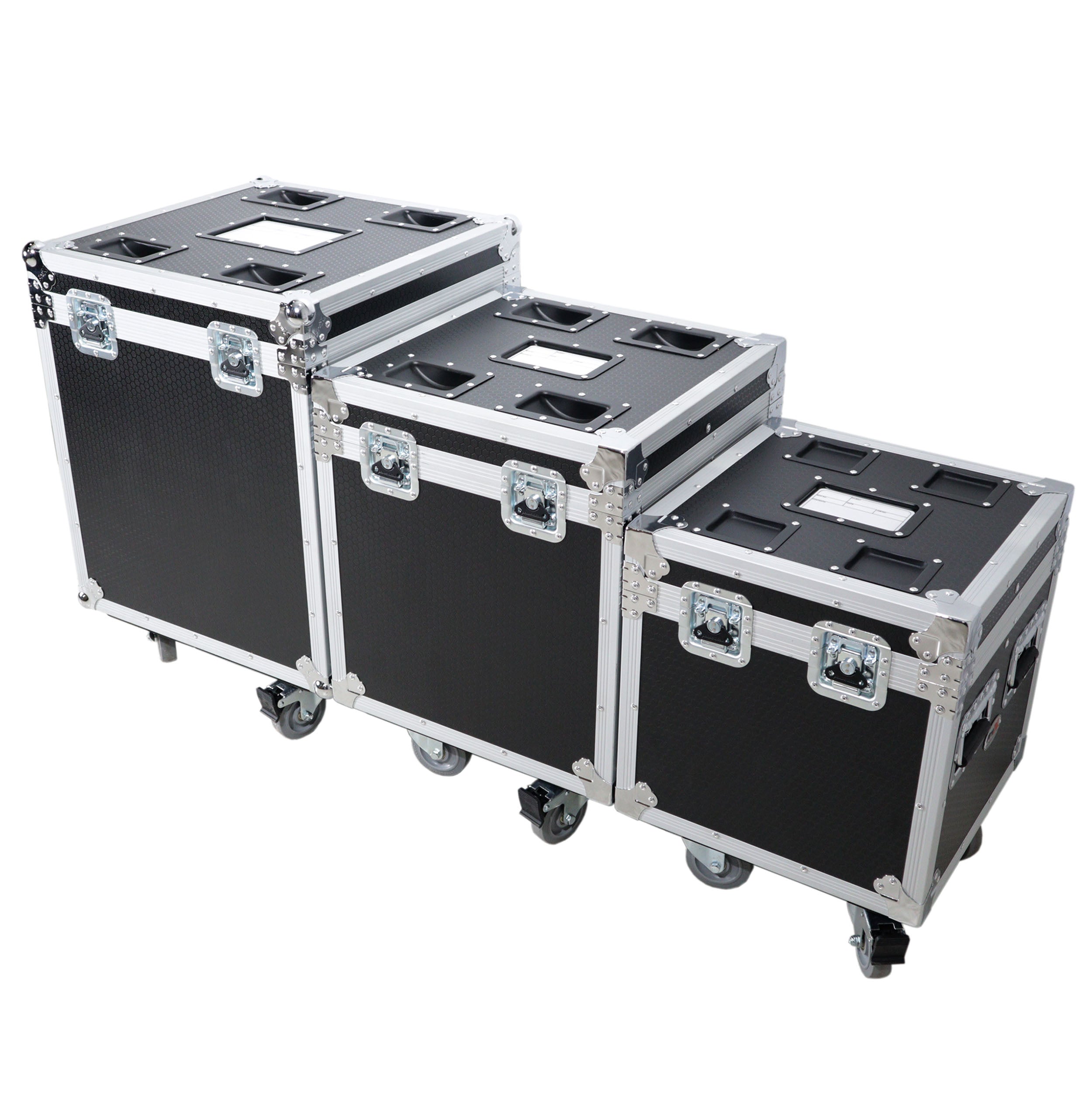 Package of 3 Utility ATA Flight Travel Storage Road Case – Includes 1-Large 1-Medium 1-Small Size with 4" Casters