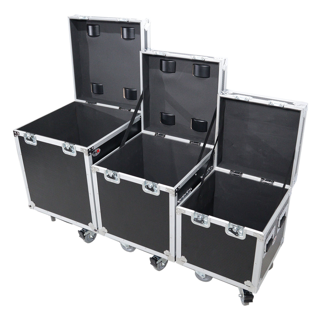 Package of 3 Utility ATA Flight Travel Storage Road Case – Includes 1-Large 1-Medium 1-Small Size with 4" Casters
