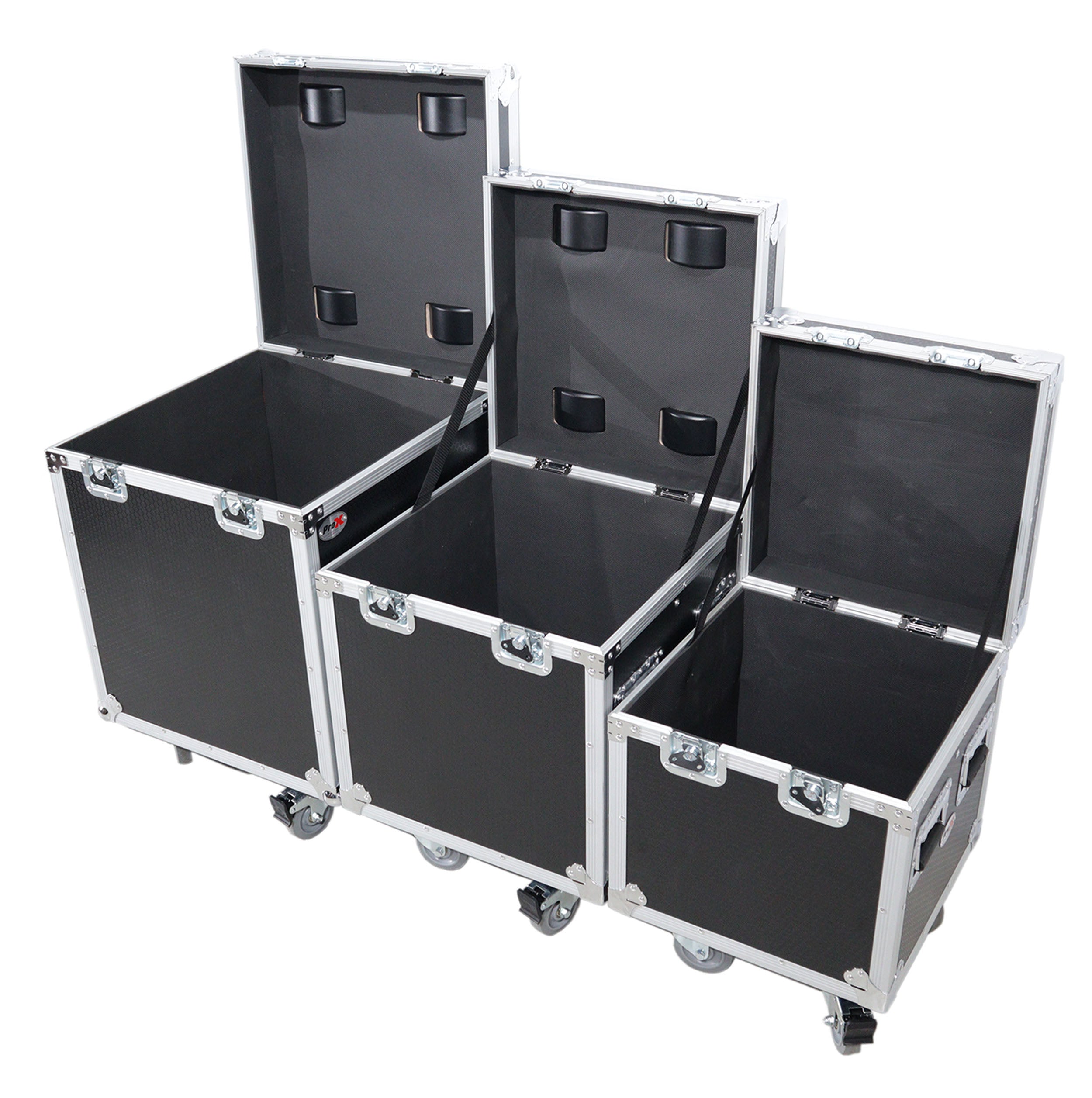 Package of 3 Utility ATA Flight Travel Storage Road Case – Includes 1-Large 1-Medium 1-Small Size with 4" Casters