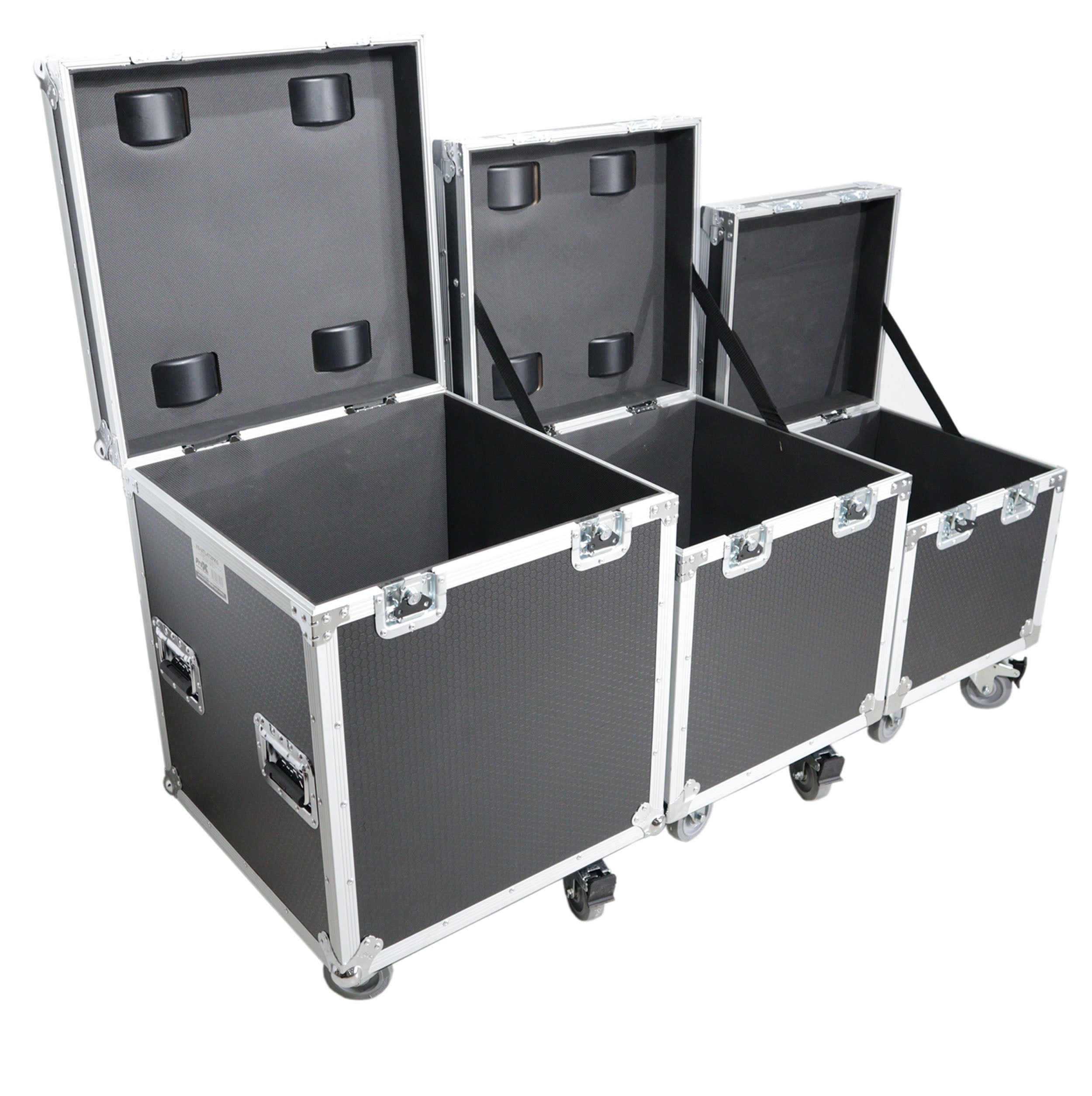 Package of 3 Utility ATA Flight Travel Storage Road Case – Includes 1-Large 1-Medium 1-Small Size with 4" Casters