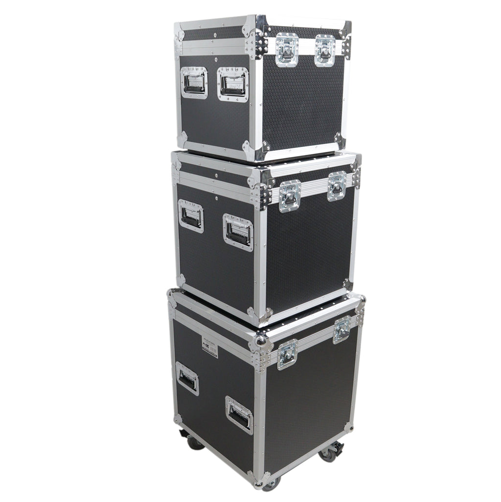 Package of 3 Utility ATA Flight Travel Storage Road Case – Includes 1-Large 1-Medium 1-Small Size with 4" Casters