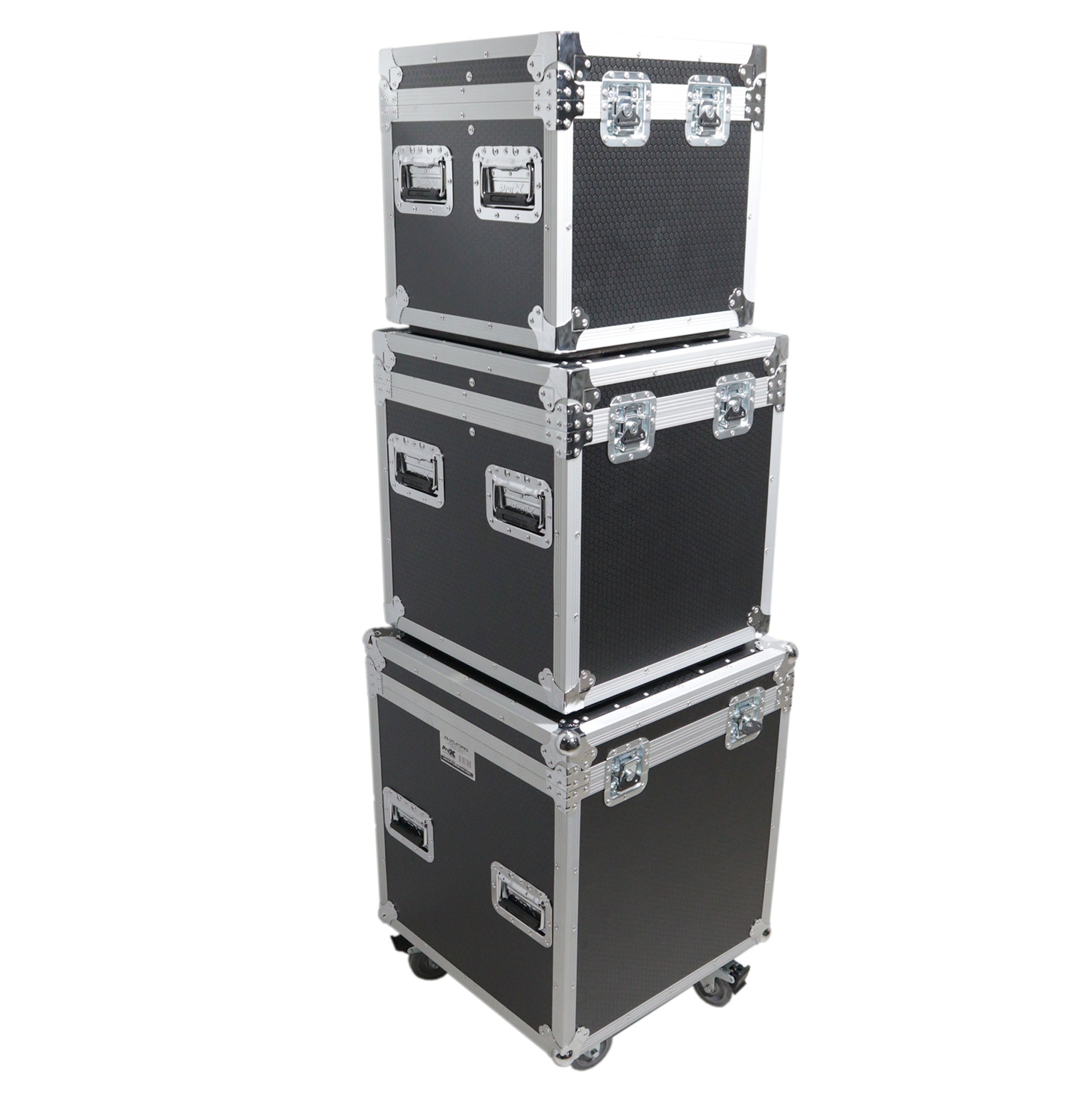 Package of 3 Utility ATA Flight Travel Storage Road Case – Includes 1-Large 1-Medium 1-Small Size with 4" Casters