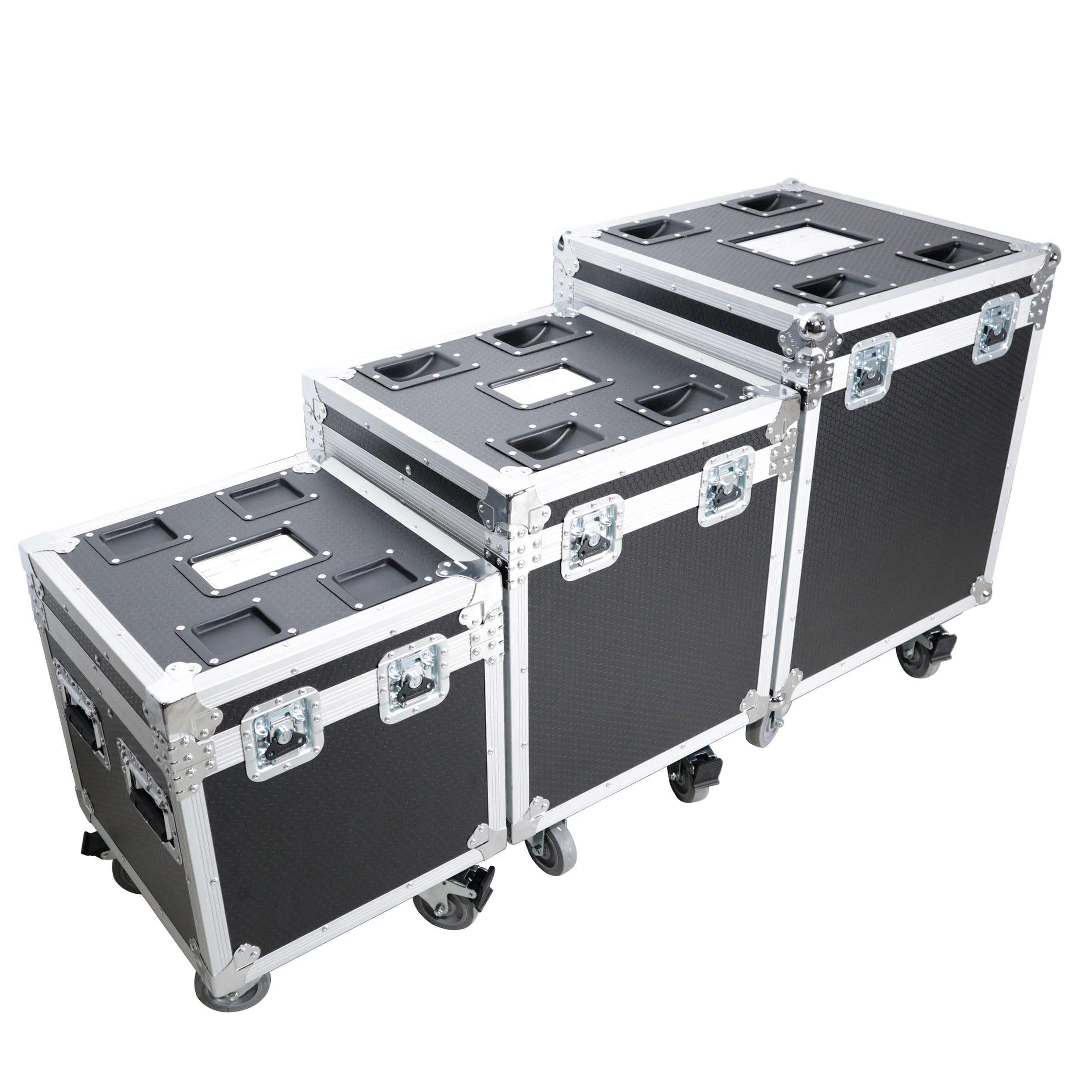 Package of 3 Utility ATA Flight Travel Storage Road Case – Includes 1-Large 1-Medium 1-Small Size with 4" Casters