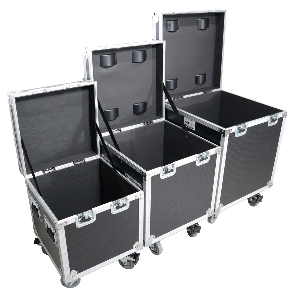 Package of 3 Utility ATA Flight Travel Storage Road Case – Includes 1-Large 1-Medium 1-Small Size with 4" Casters