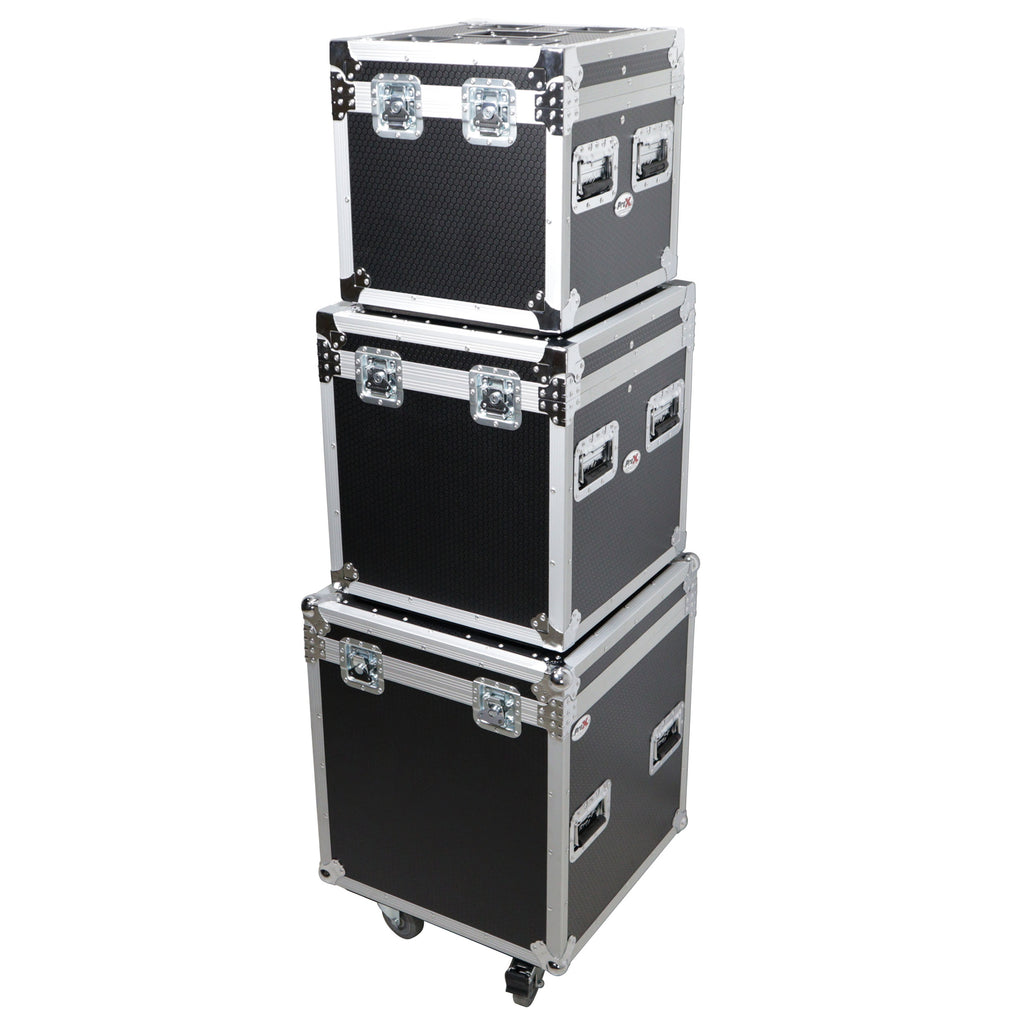 Package of 3 Utility ATA Flight Travel Storage Road Case – Includes 1-Large 1-Medium 1-Small Size with 4" Casters