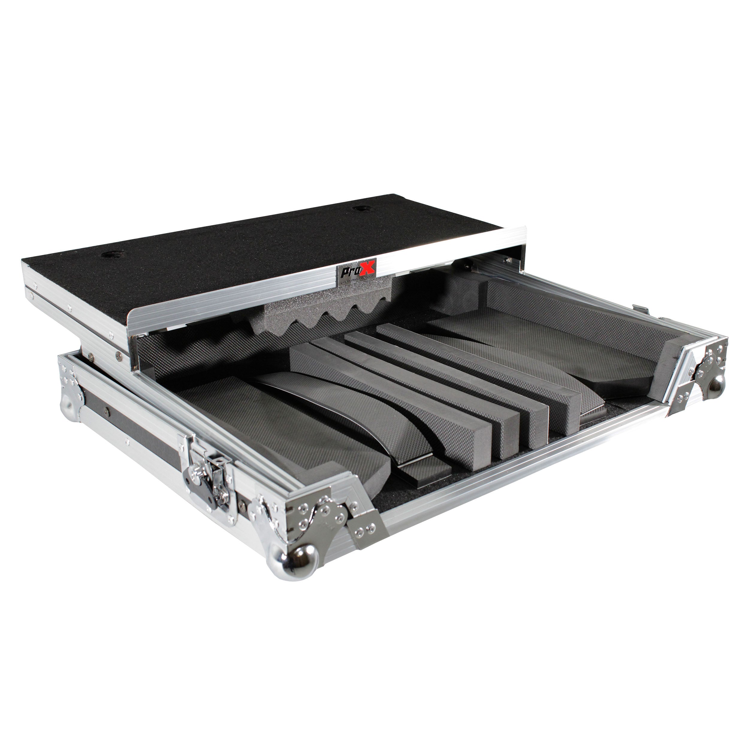 Universal Flight Style Road Case for Medium Sized DJ Controllers with Sliding Laptop Shelf