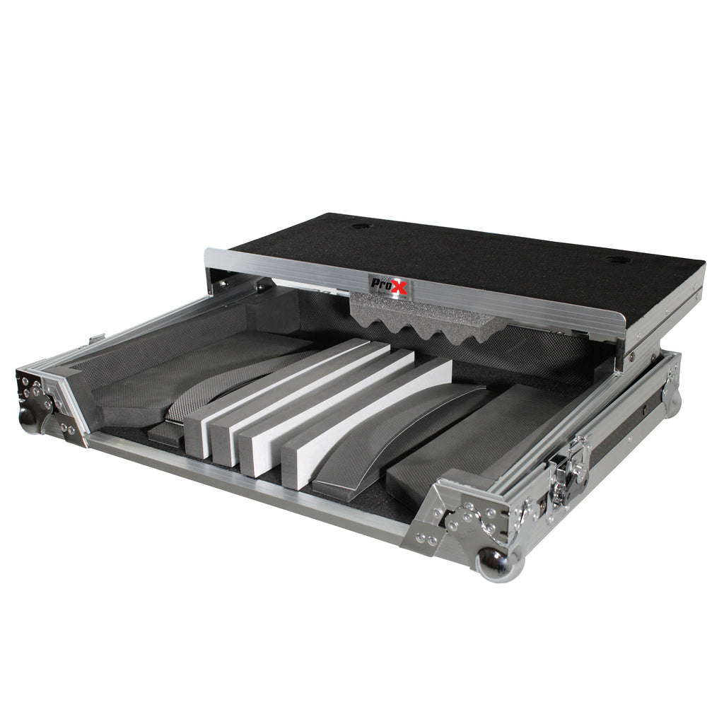 Universal Flight Style Road Case for Medium Sized DJ Controllers with Sliding Laptop Shelf