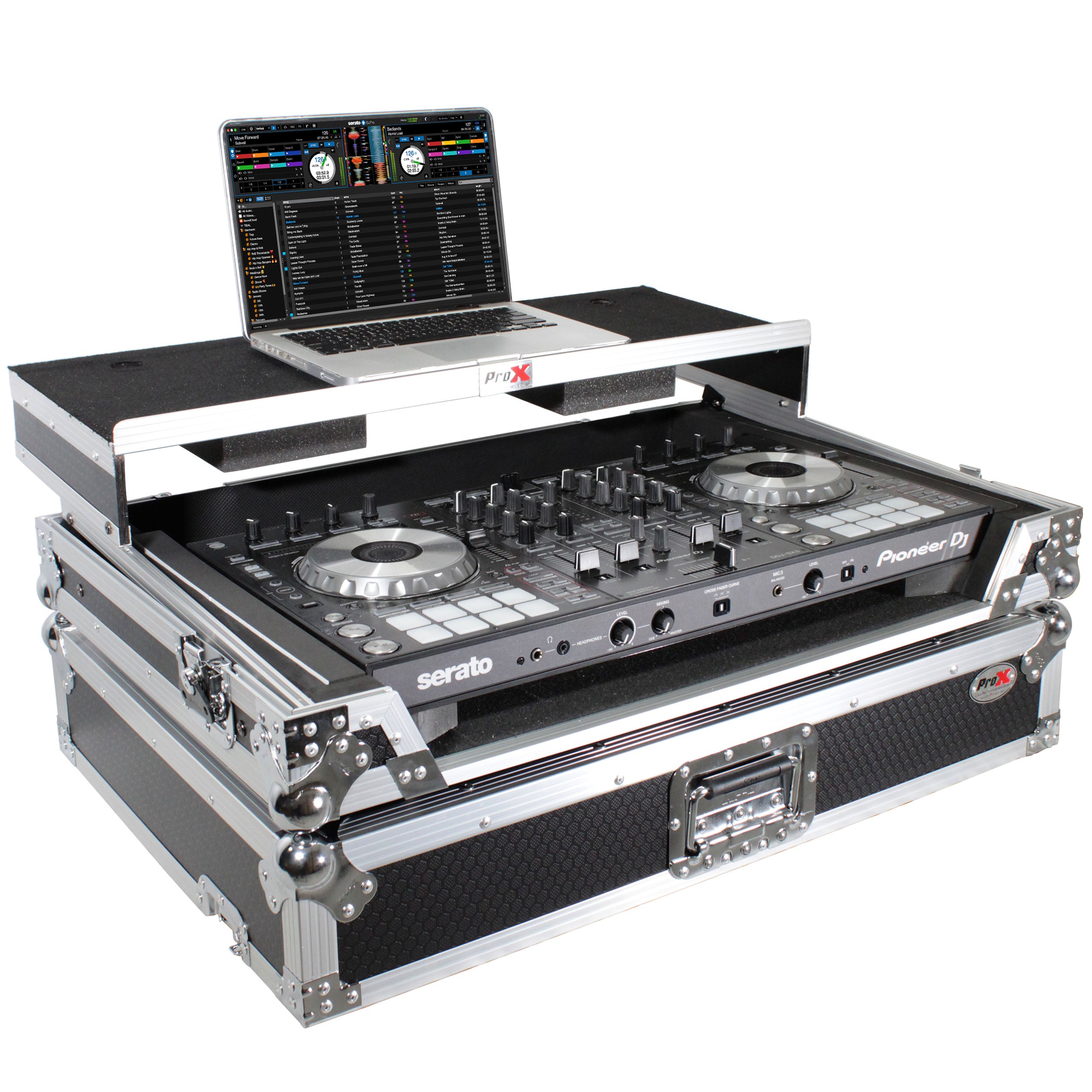 Universal Flight Style Road Case for Large Sized DJ Controllers with Sliding Laptop Shelf
