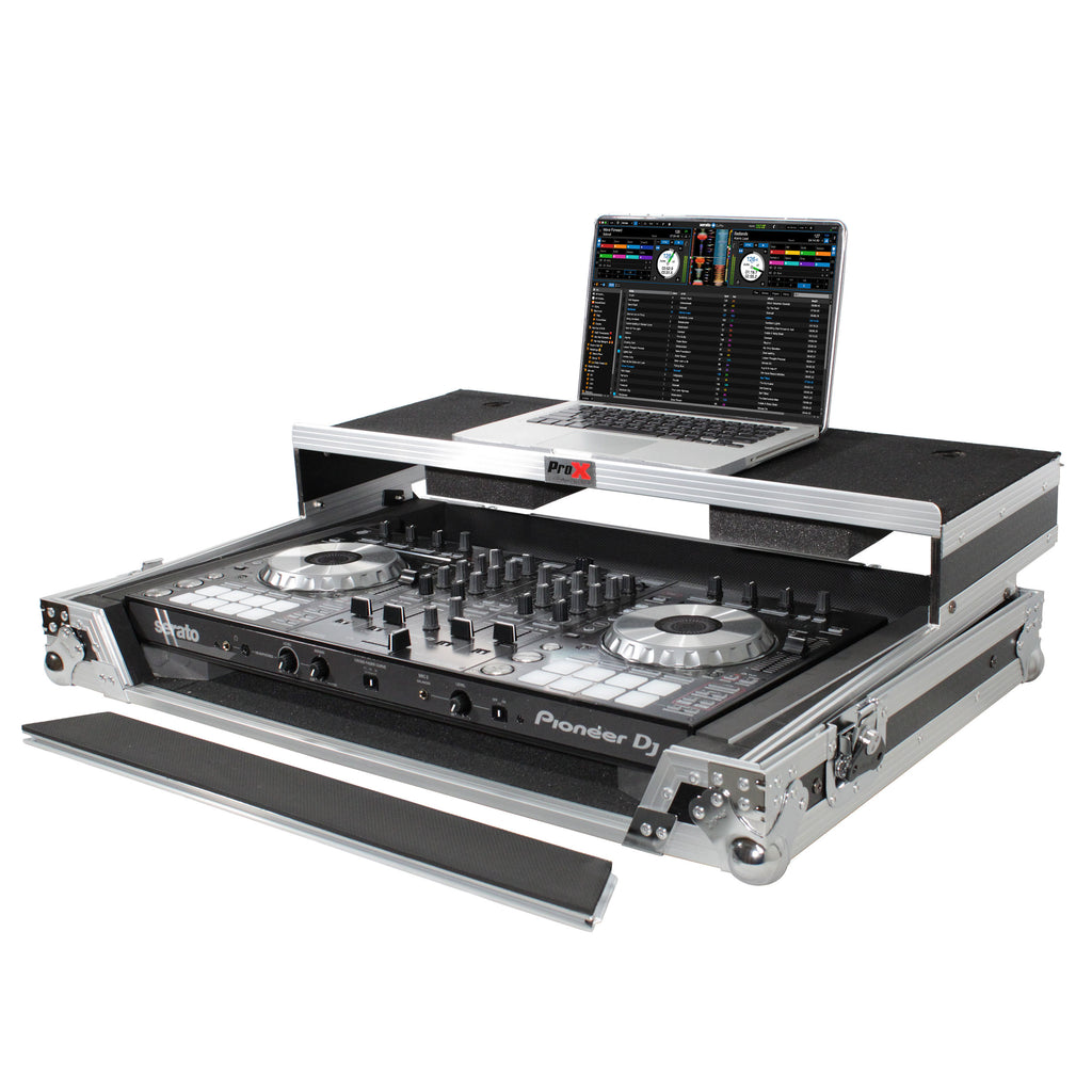 Universal Flight Style Road Case for Large Sized DJ Controllers with Sliding Laptop Shelf