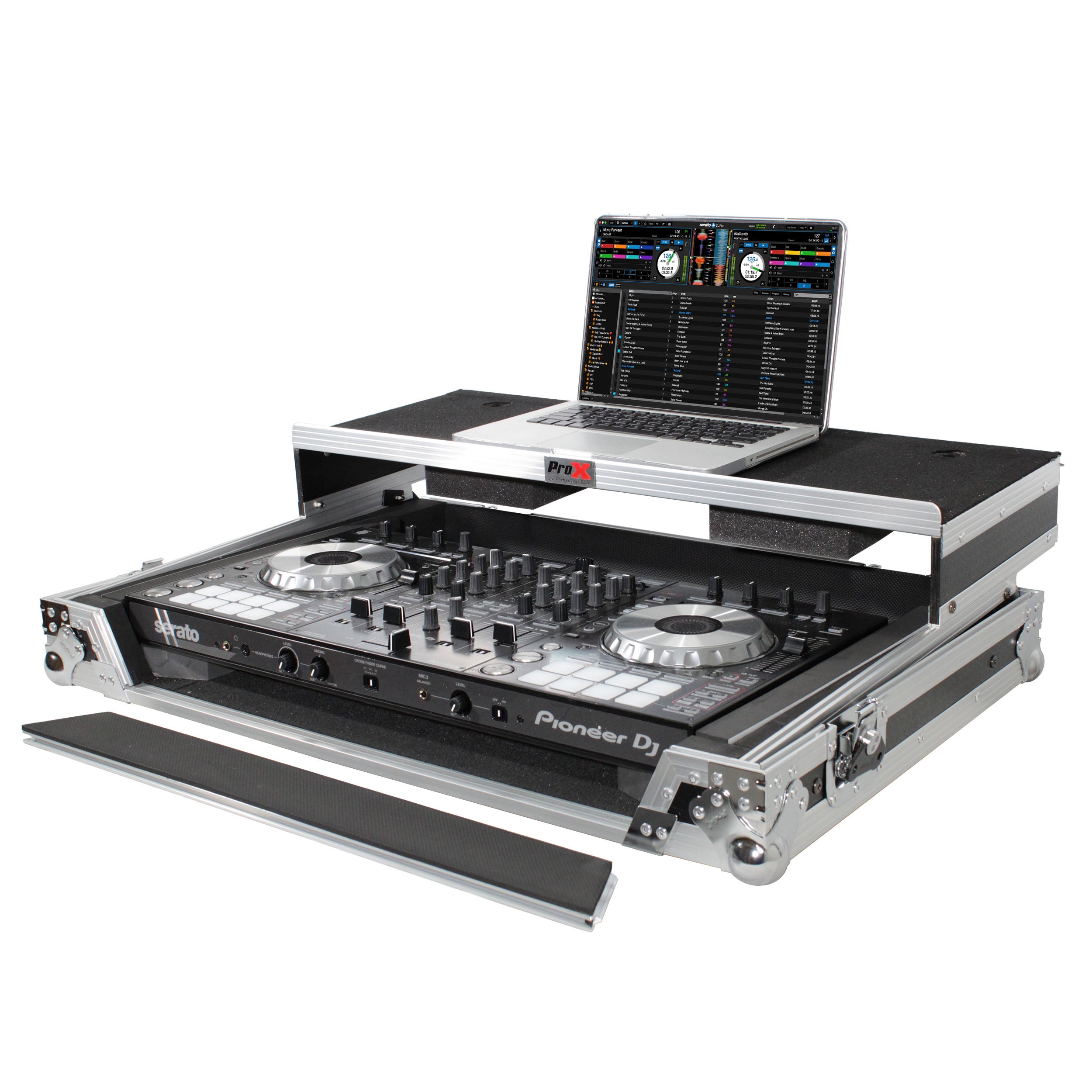 Universal Flight Style Road Case for Large Sized DJ Controllers with Sliding Laptop Shelf