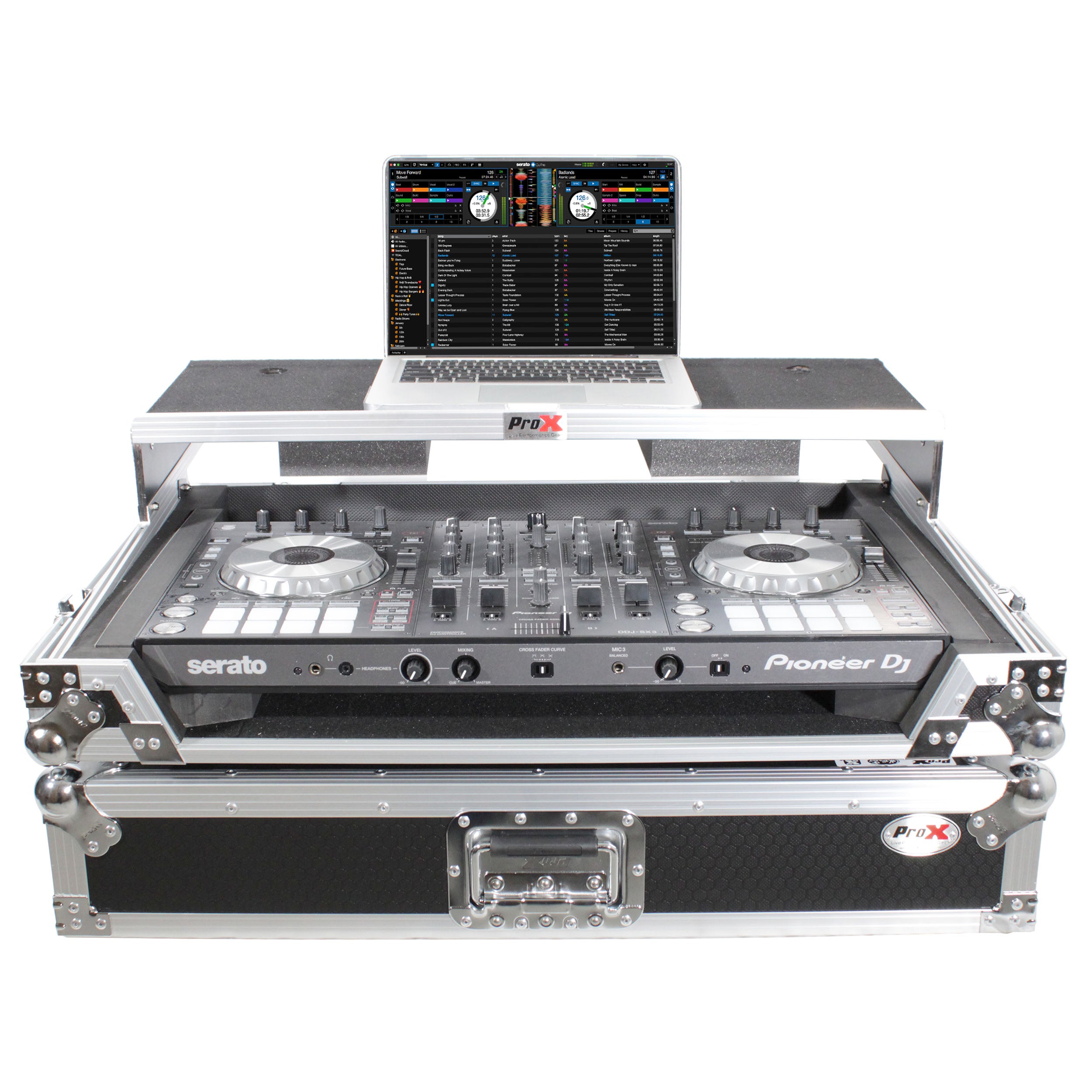 Universal Flight Style Road Case for Large Sized DJ Controllers with Sliding Laptop Shelf