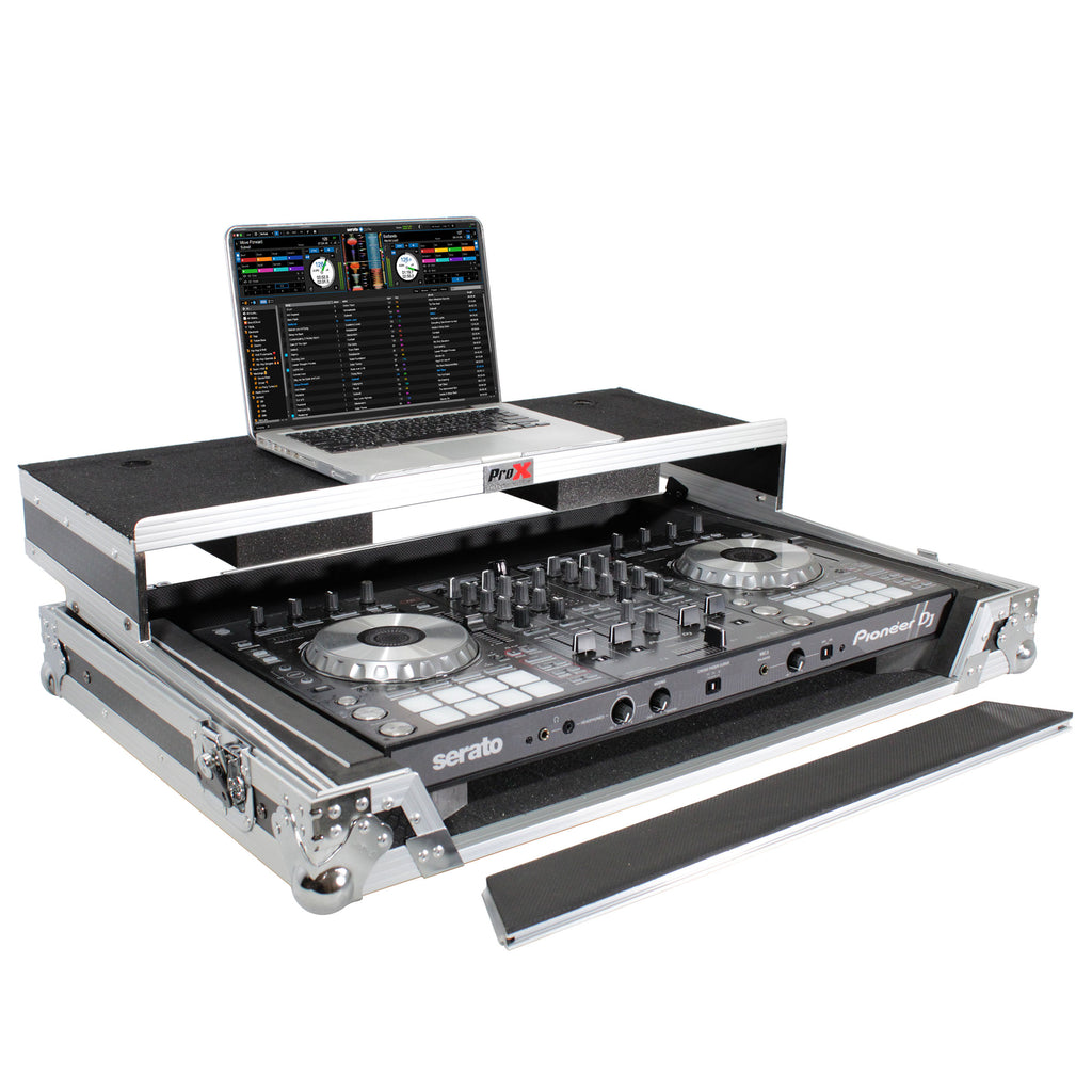 Universal Flight Style Road Case for Large Sized DJ Controllers with Sliding Laptop Shelf