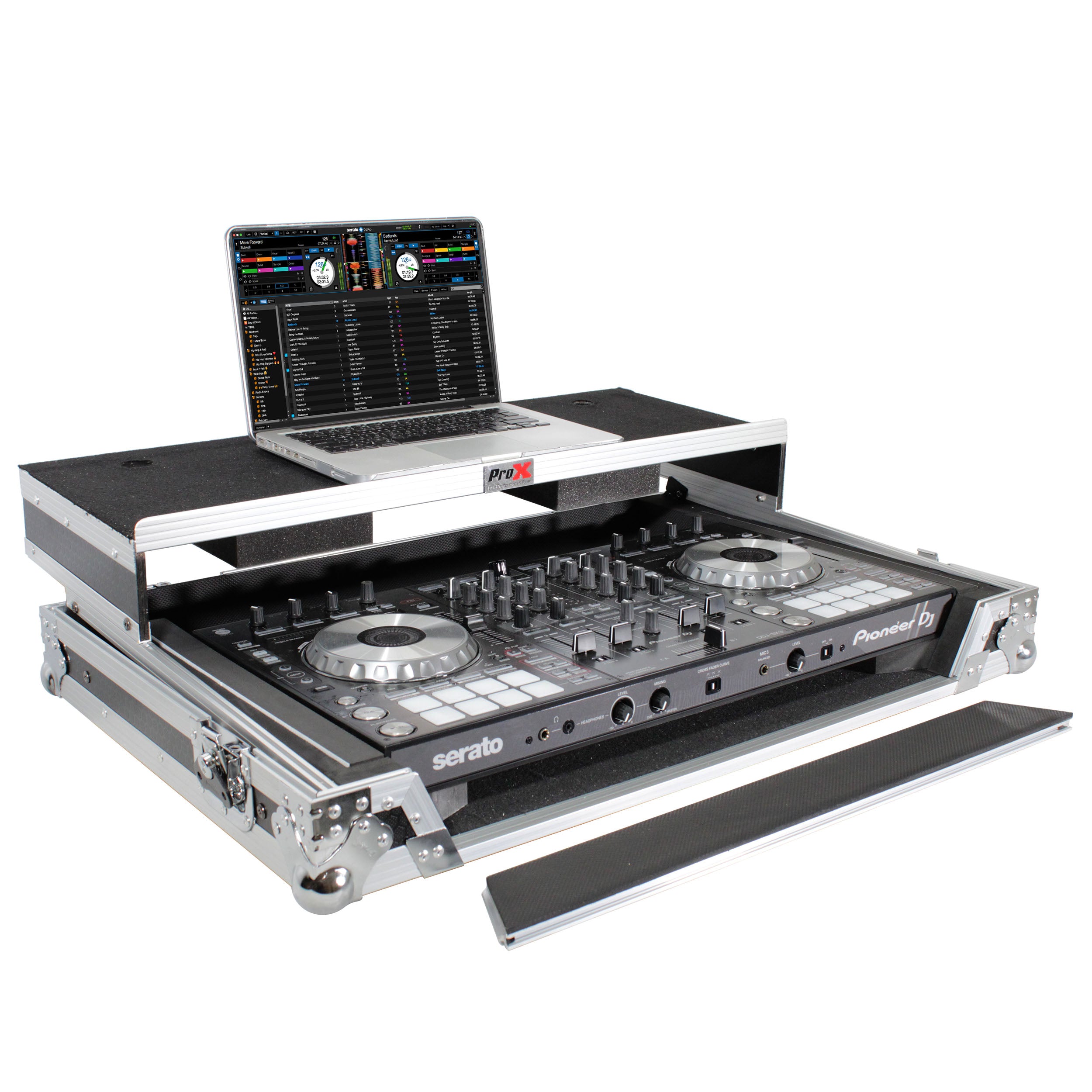 Universal Flight Style Road Case for Large Sized DJ Controllers with Sliding Laptop Shelf