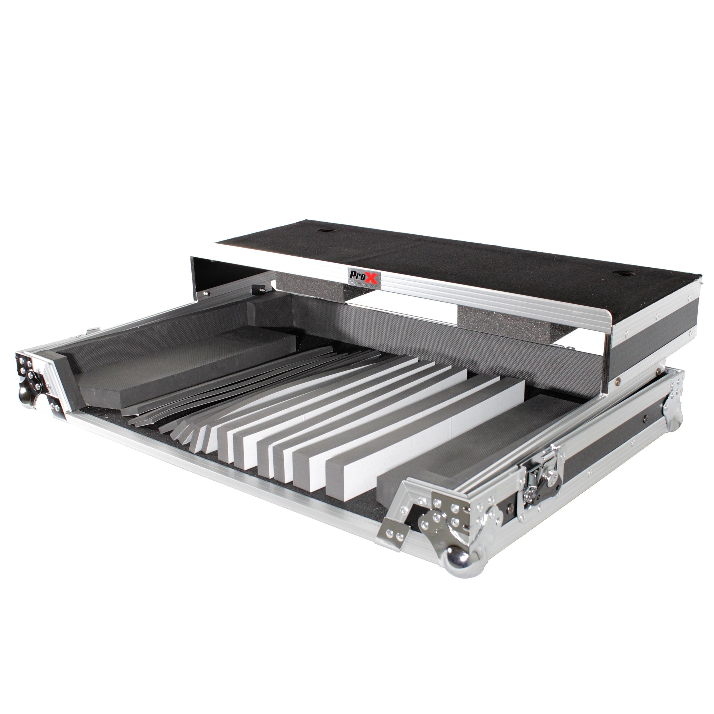 Universal Flight Style Road Case for Large Sized DJ Controllers with Sliding Laptop Shelf