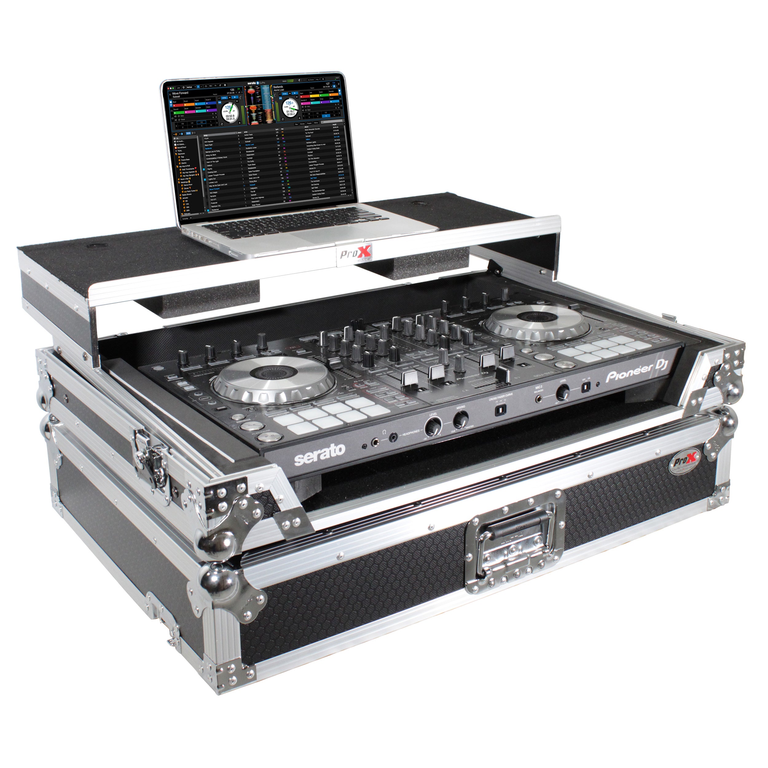 Universal Flight Style Road Case for Large Sized DJ Controllers with Sliding Laptop Shelf