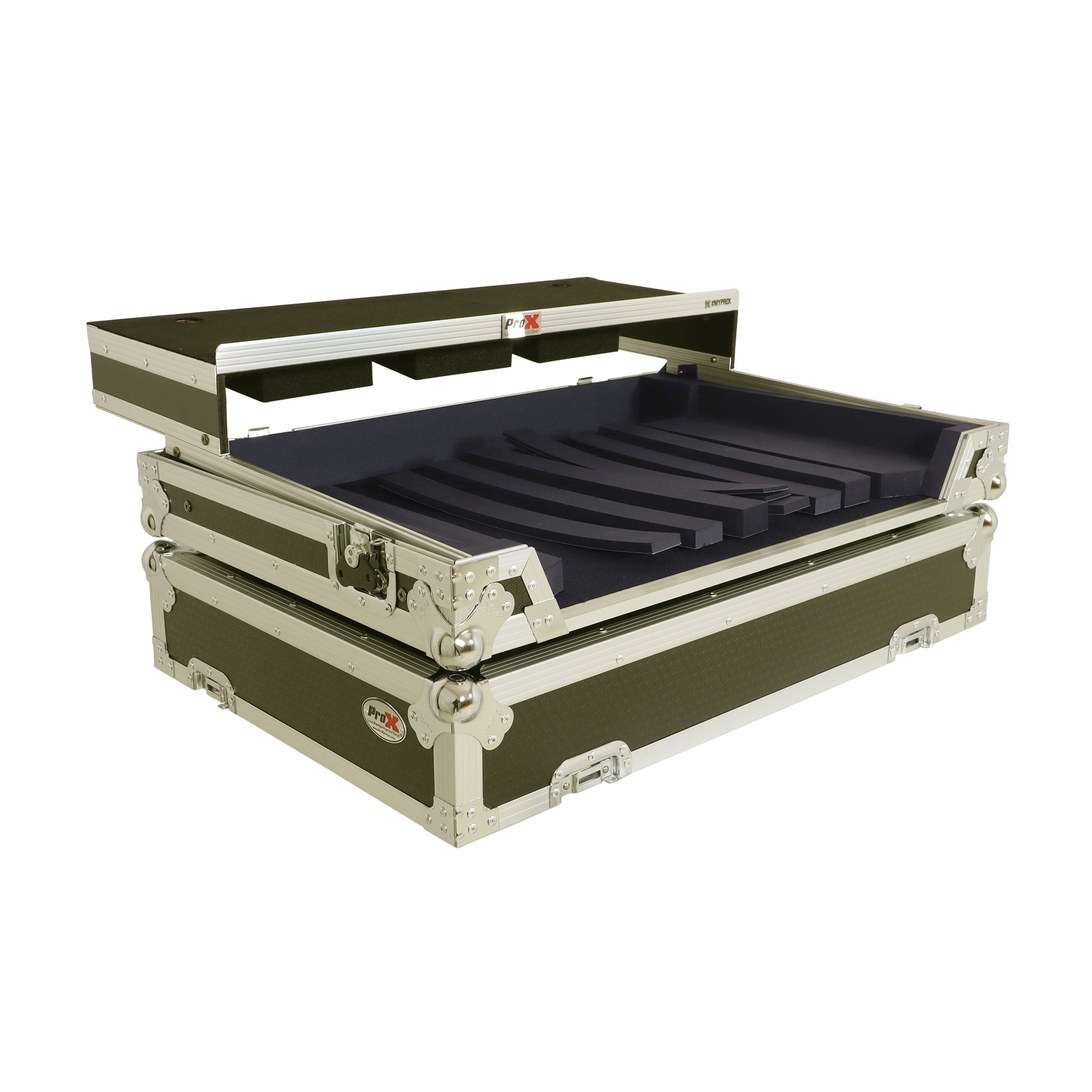 Universal Flight Style Road Case for Large Sized DJ Controllers with Sliding Laptop Shelf