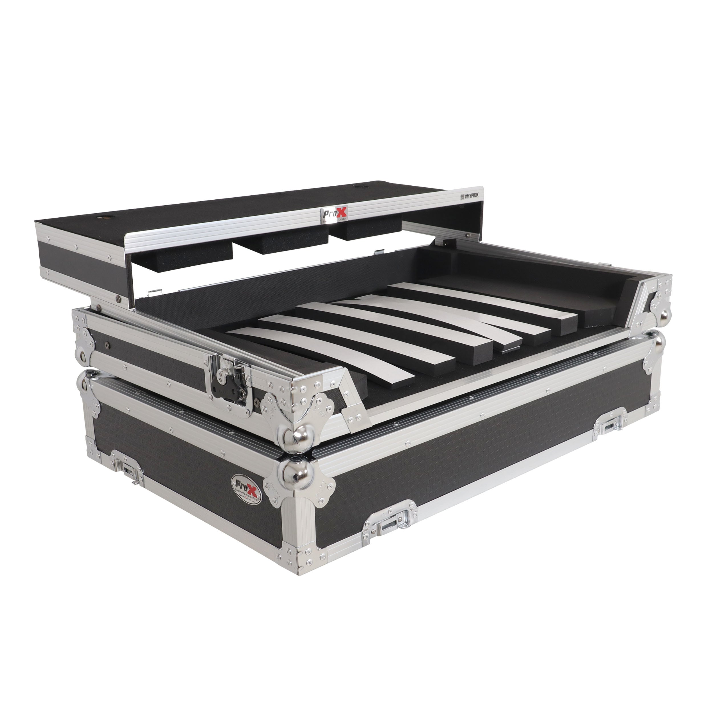 Universal Flight Style Road Case for Large Sized DJ Controllers with Sliding Laptop Shelf