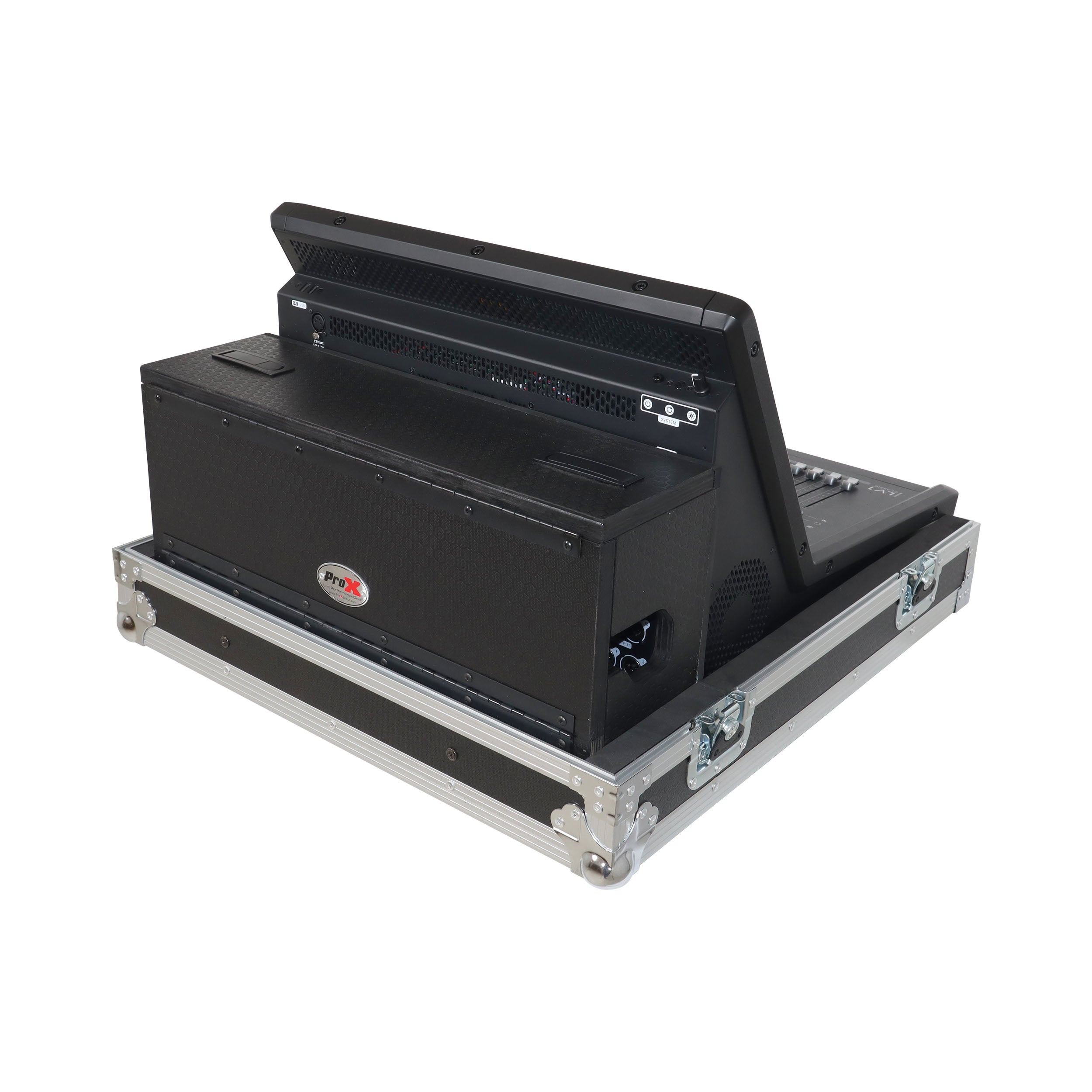 ATA Digital Audio Mixer Flight Case for Waves eMotion LV1 Classic Console with Doghouse compartment and 4x Caster wheels