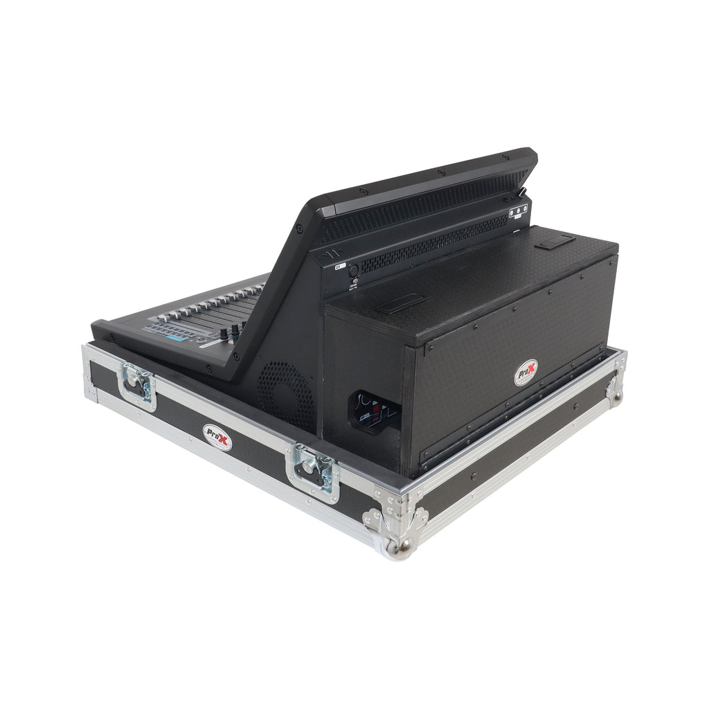 ATA Digital Audio Mixer Flight Case for Waves eMotion LV1 Classic Console with Doghouse compartment and 4x Caster wheels