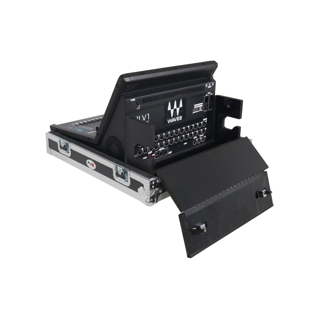 ATA Digital Audio Mixer Flight Case for Waves eMotion LV1 Classic Console with Doghouse compartment and 4x Caster wheels