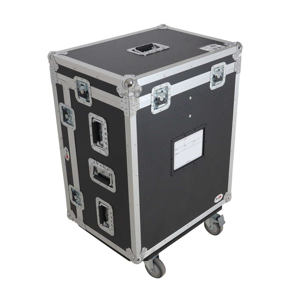 ATA Digital Audio Mixer Flight Case for Waves eMotion LV1 Classic Console with Doghouse compartment and 4x Caster wheels