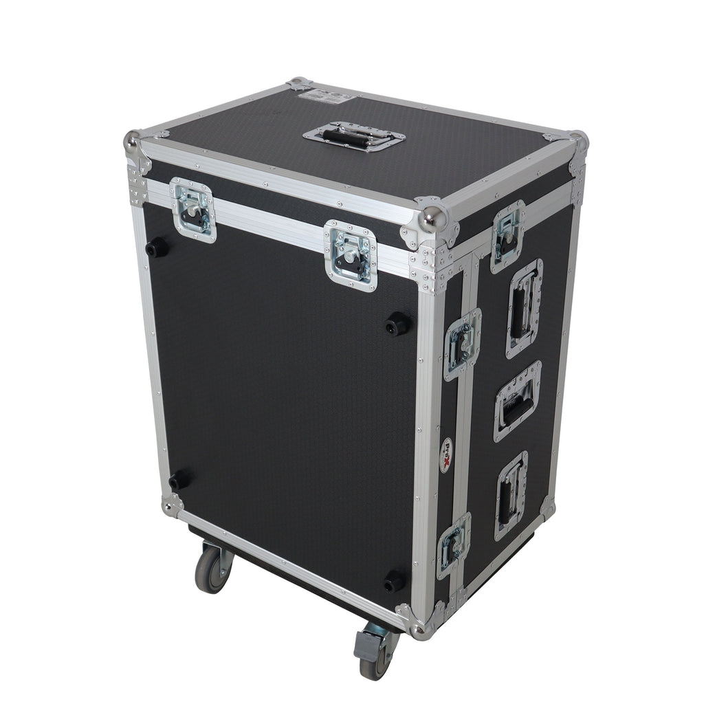 ATA Digital Audio Mixer Flight Case for Waves eMotion LV1 Classic Console with Doghouse compartment and 4x Caster wheels
