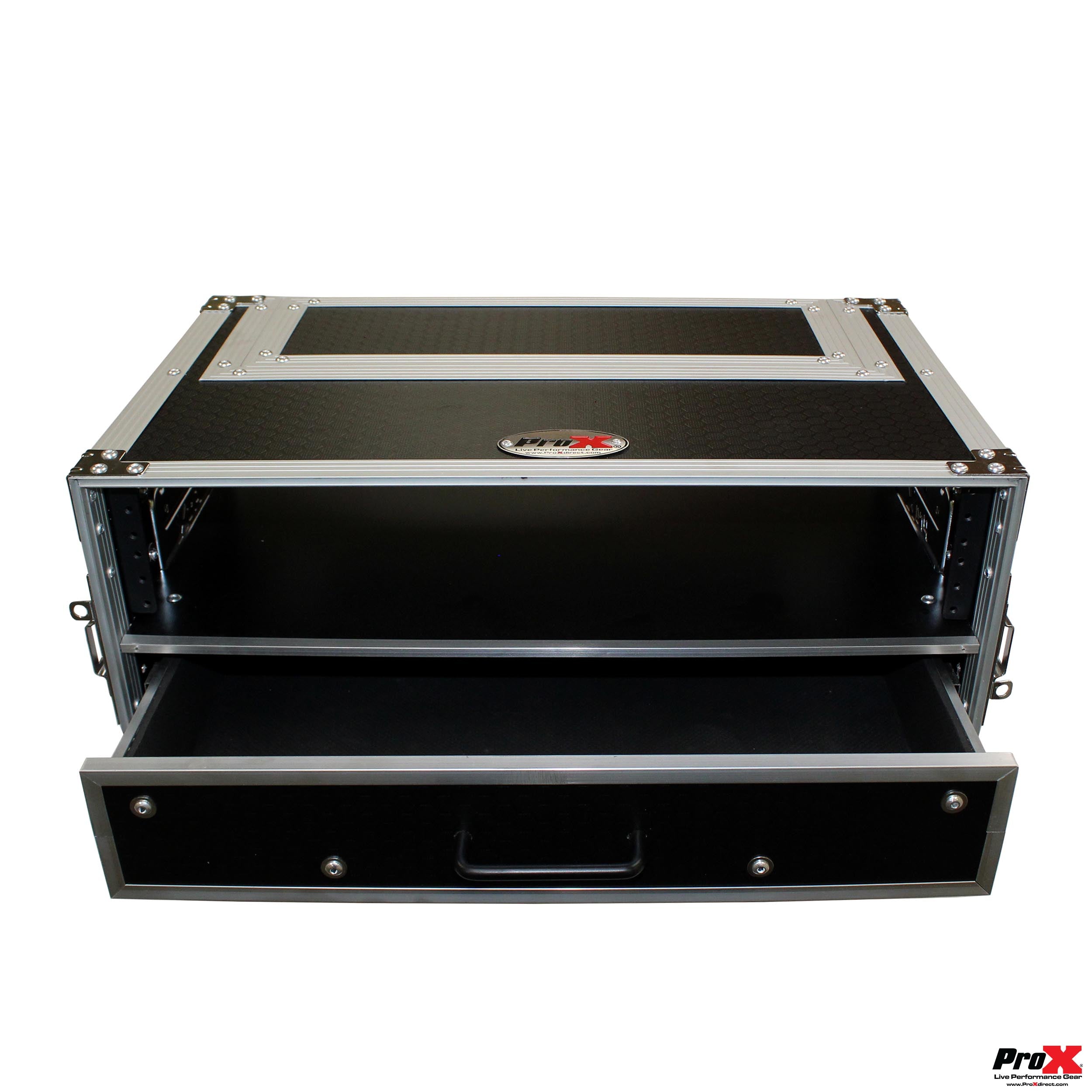 Flight Case ATA Style Rack Case 12 In. Deep 2U W-2U Drawer