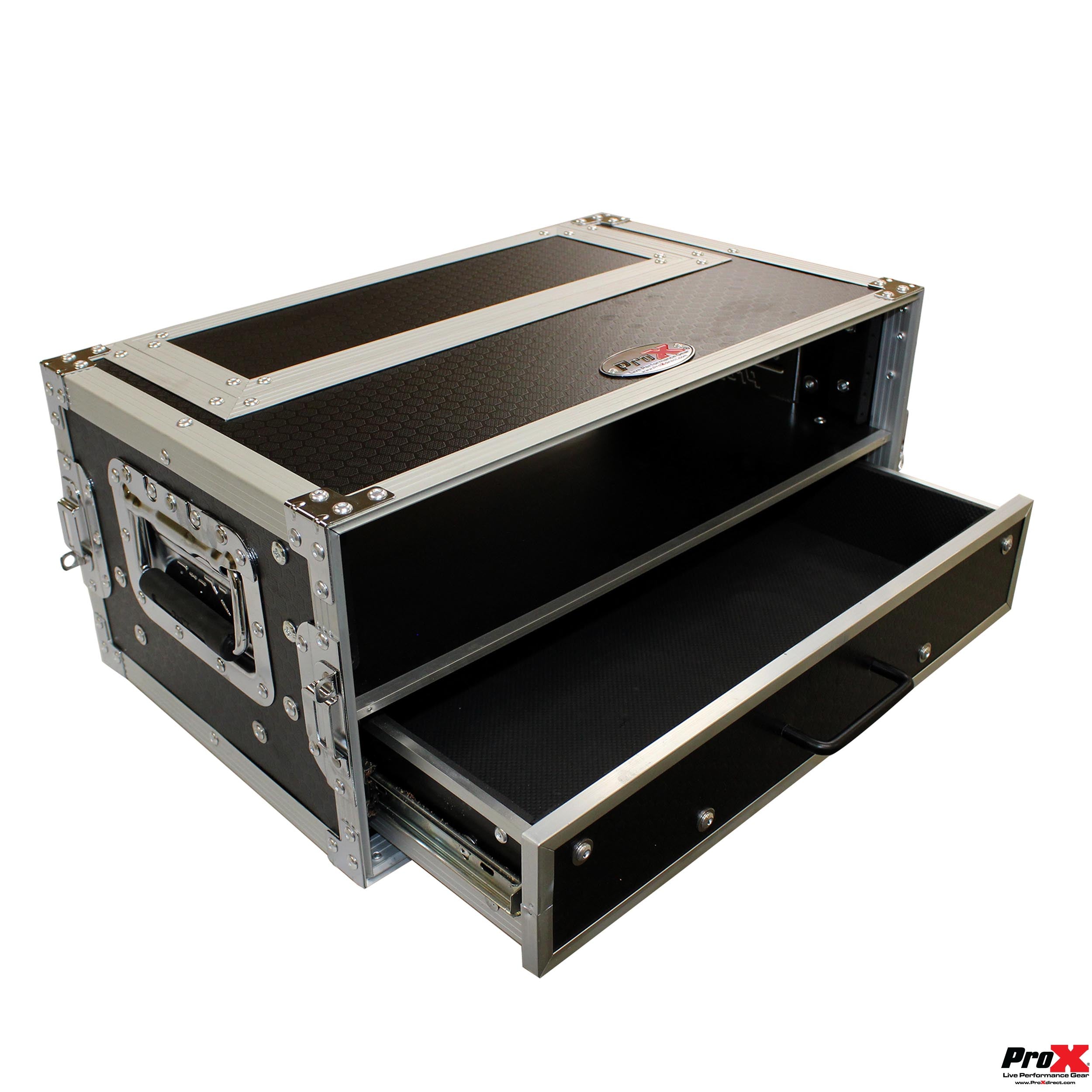 Flight Case ATA Style Rack Case 12 In. Deep 2U W-2U Drawer