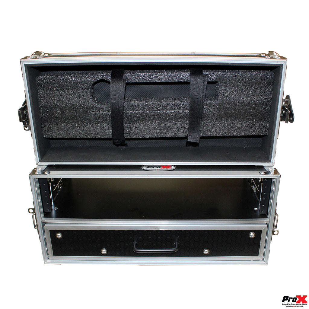 Flight Case ATA Style Rack Case 12 In. Deep 2U W-2U Drawer