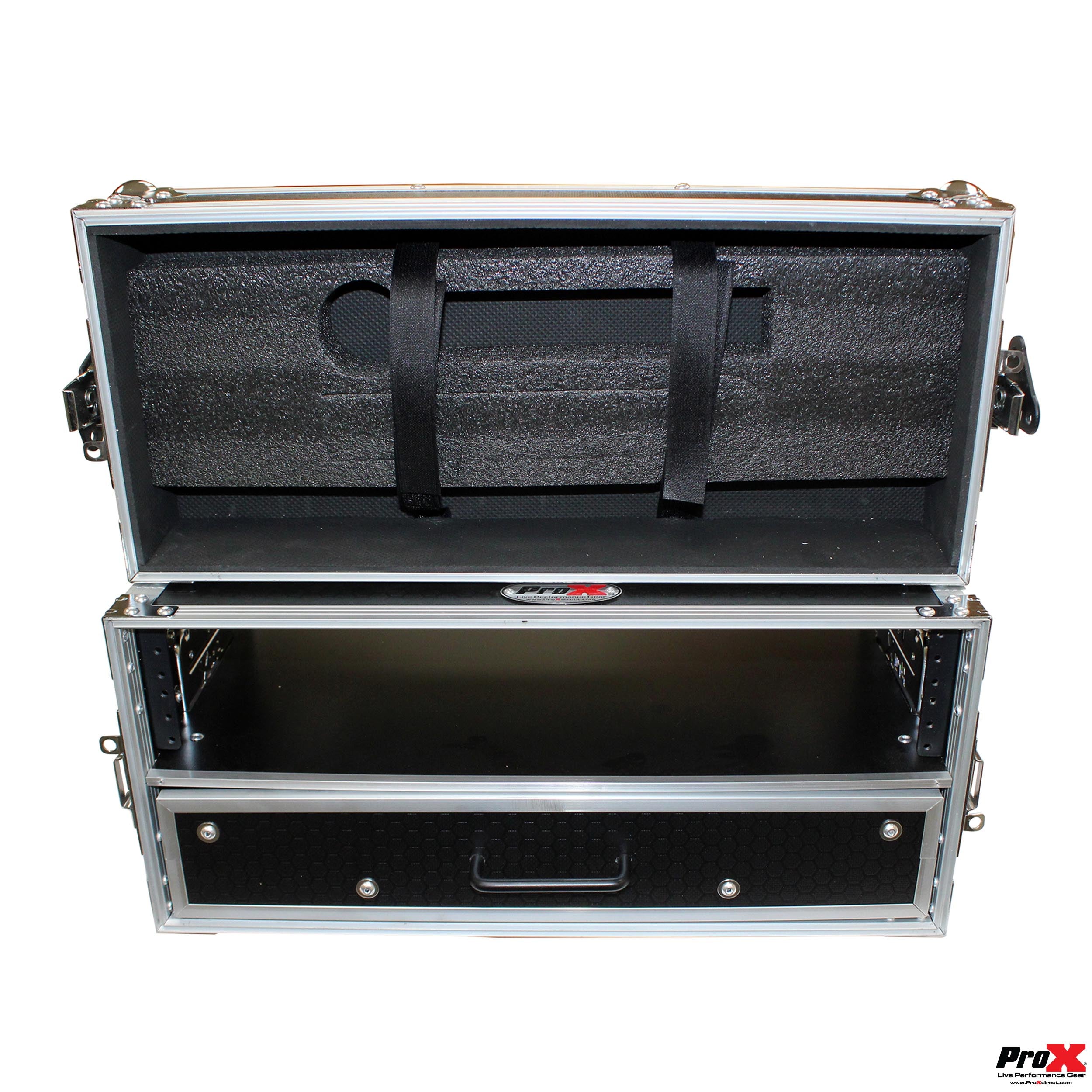 Flight Case ATA Style Rack Case 12 In. Deep 2U W-2U Drawer