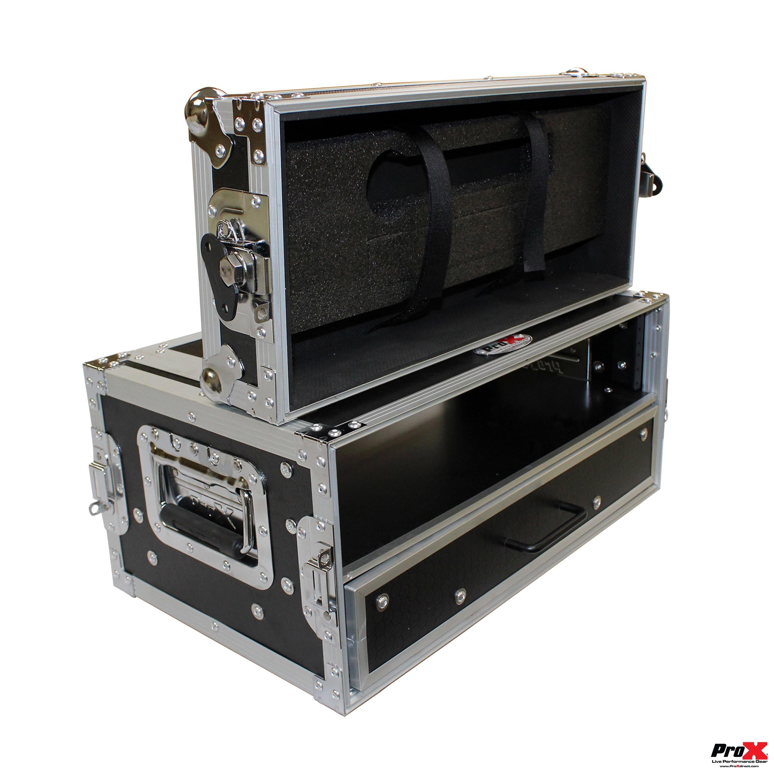 Flight Case ATA Style Rack Case 12 In. Deep 2U W-2U Drawer