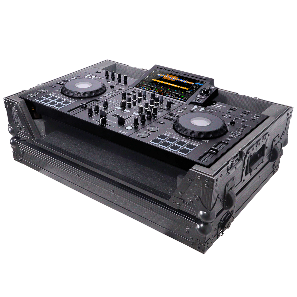 ATA Flight Case ATA Flight Case For Pioneer XDJ-RX3 DDJ-REV5 DJ Controller with 1U Rack Space and Wheels - Black