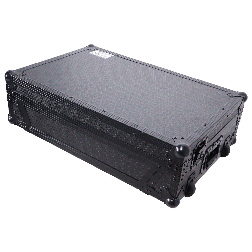 ATA Flight Case ATA Flight Case For Pioneer XDJ-RX3 DDJ-REV5 DJ Controller with 1U Rack Space and Wheels - Black