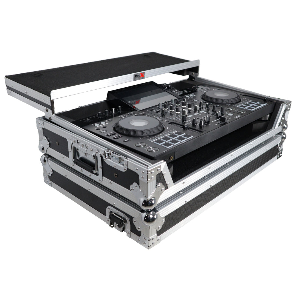 ATA Flight Case ATA Flight Case For Pioneer DDJ-REV5 XDJ-RX3 DJ Controller with Laptop Shelf 1U Rack Space and Wheels