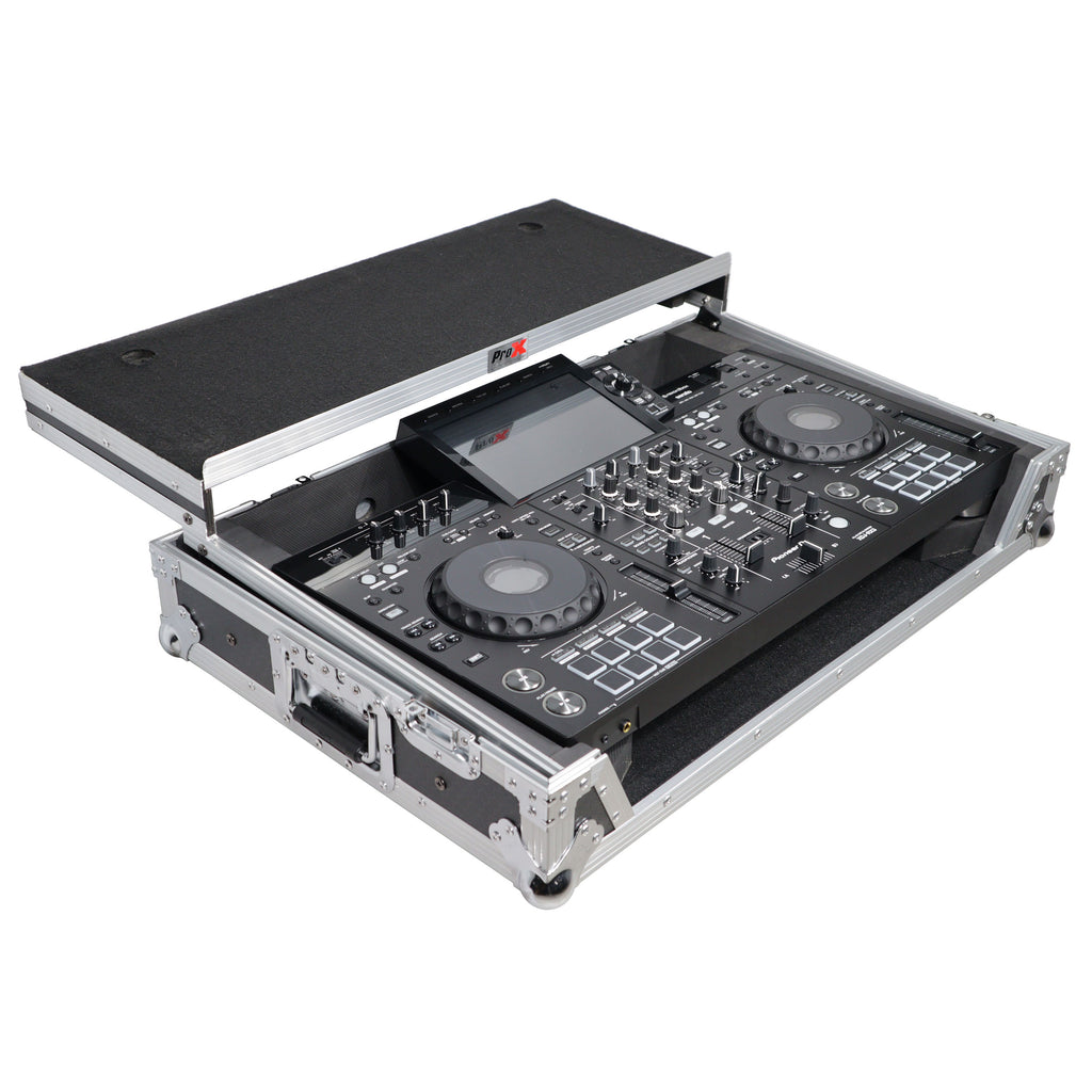 ATA Flight Case ATA Flight Case For Pioneer DDJ-REV5 XDJ-RX3 DJ Controller with Laptop Shelf 1U Rack Space and Wheels