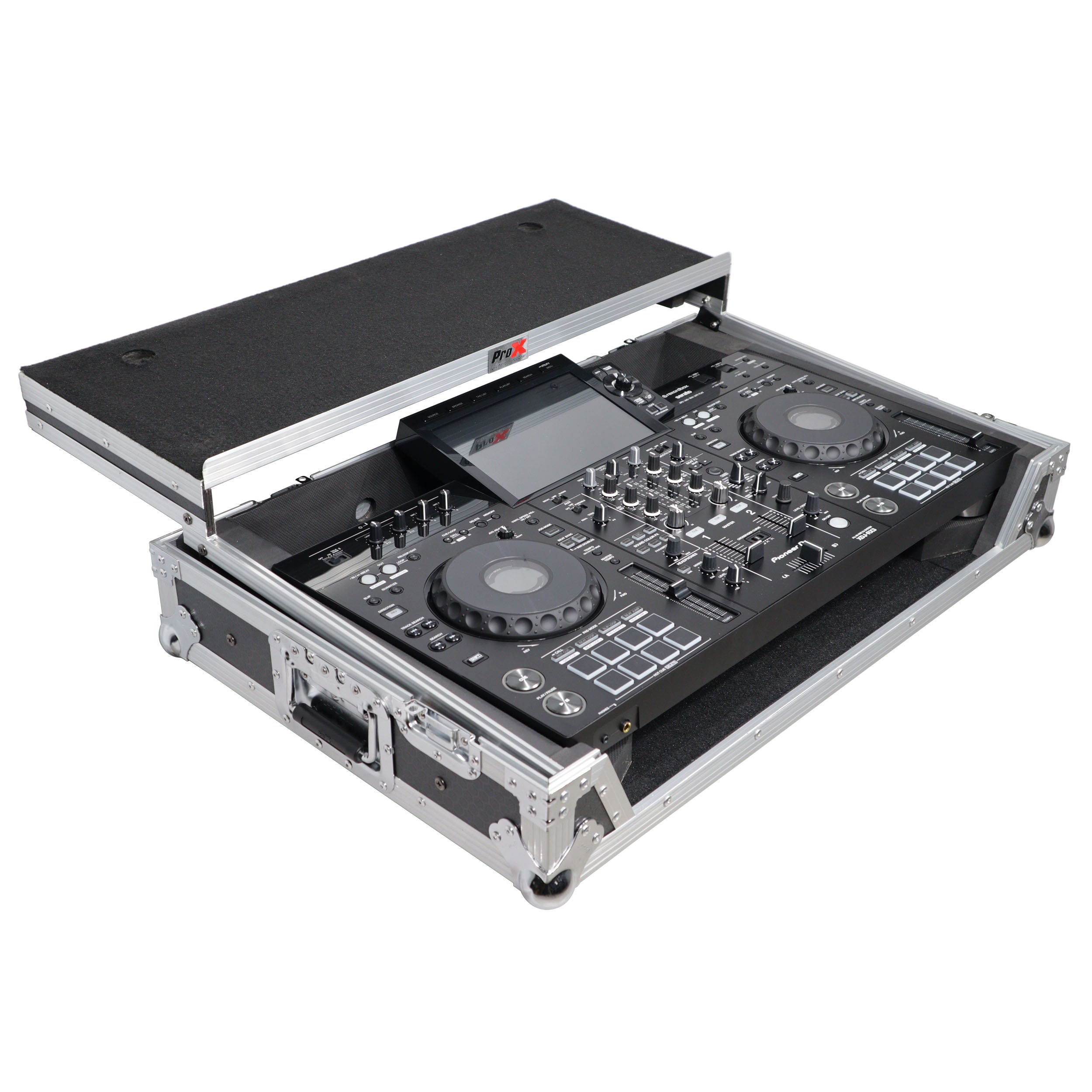 ATA Flight Case ATA Flight Case For Pioneer DDJ-REV5 XDJ-RX3 DJ Controller with Laptop Shelf 1U Rack Space and Wheels