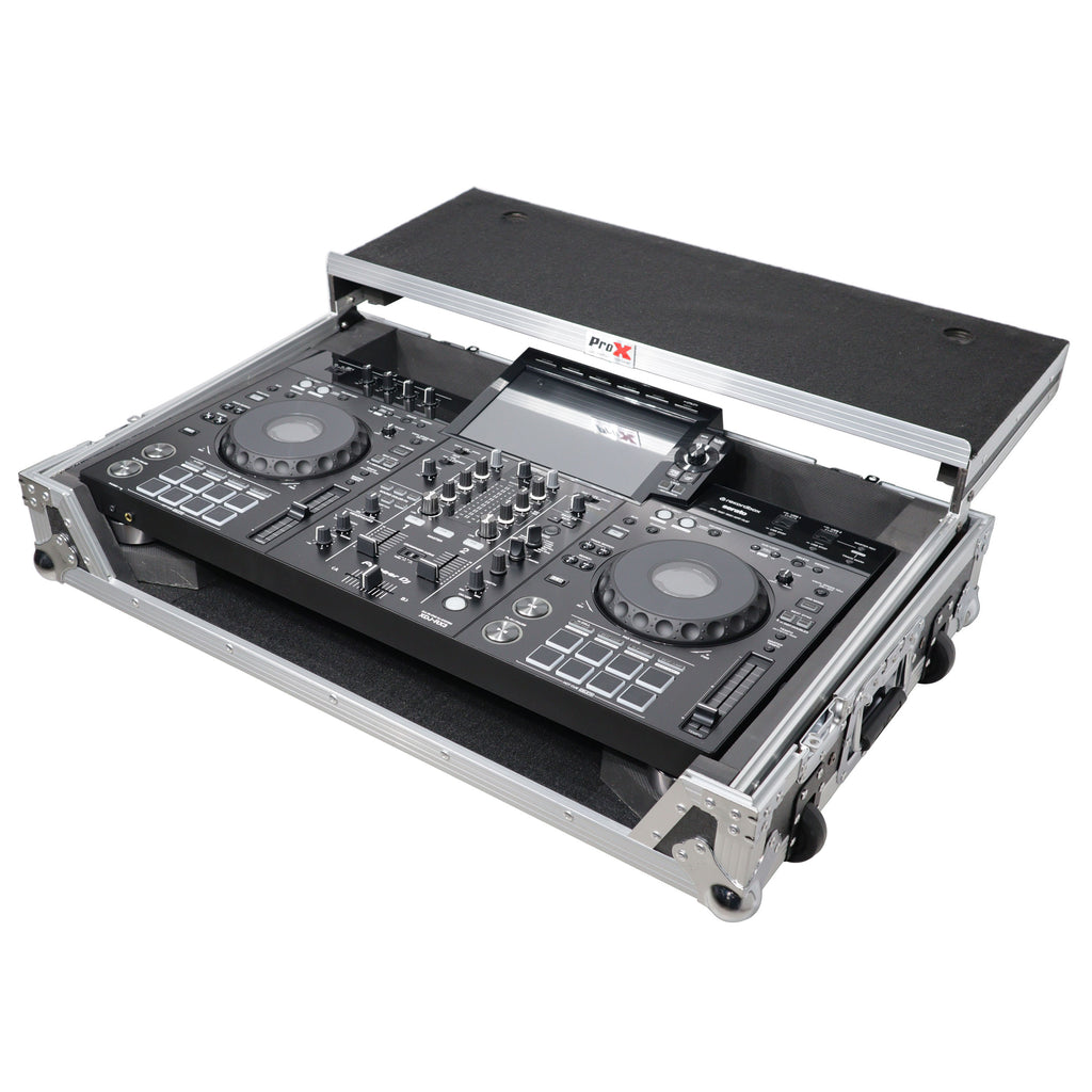 ATA Flight Case ATA Flight Case For Pioneer DDJ-REV5 XDJ-RX3 DJ Controller with Laptop Shelf 1U Rack Space and Wheels