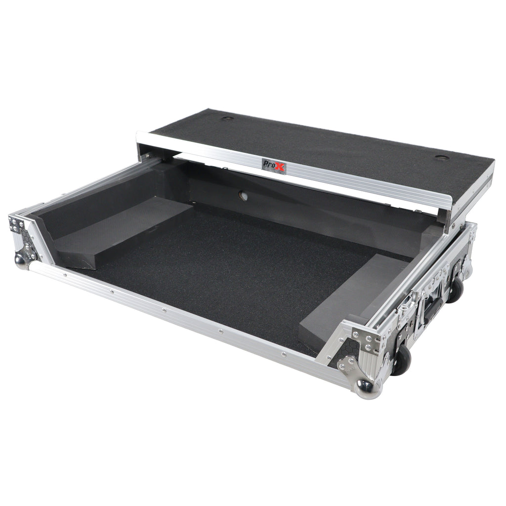 ATA Flight Case ATA Flight Case For Pioneer DDJ-REV5 XDJ-RX3 DJ Controller with Laptop Shelf 1U Rack Space and Wheels