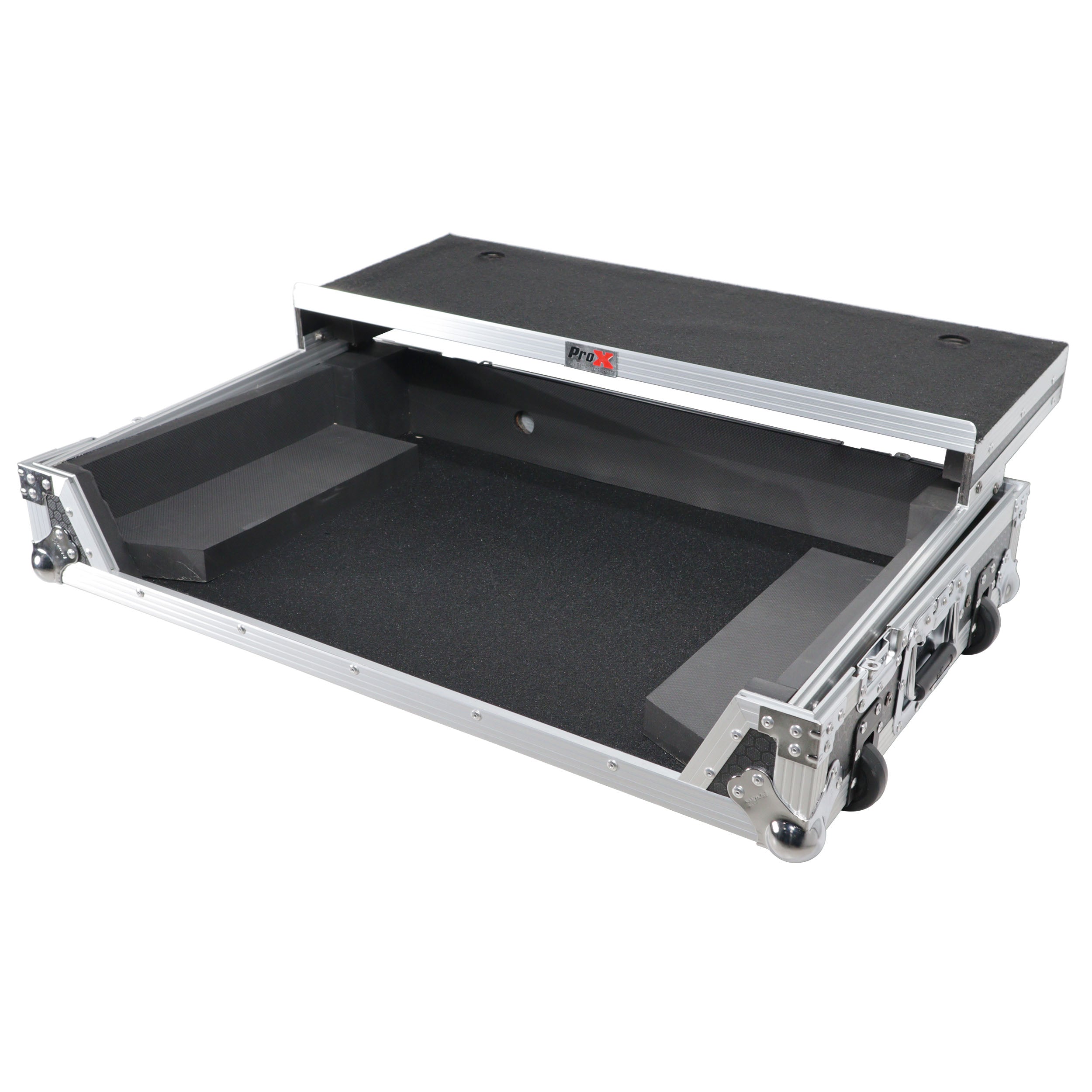 ATA Style Flight Case for Pioneer DDJ-REV7 DJ Controller with Laptop Shelf Wheels and 1U Rackspace